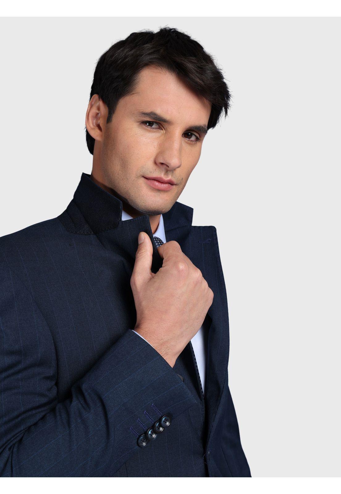 Traje A Rayas Spandex Slim Fit Azul Arrow AMI3326AZ-4