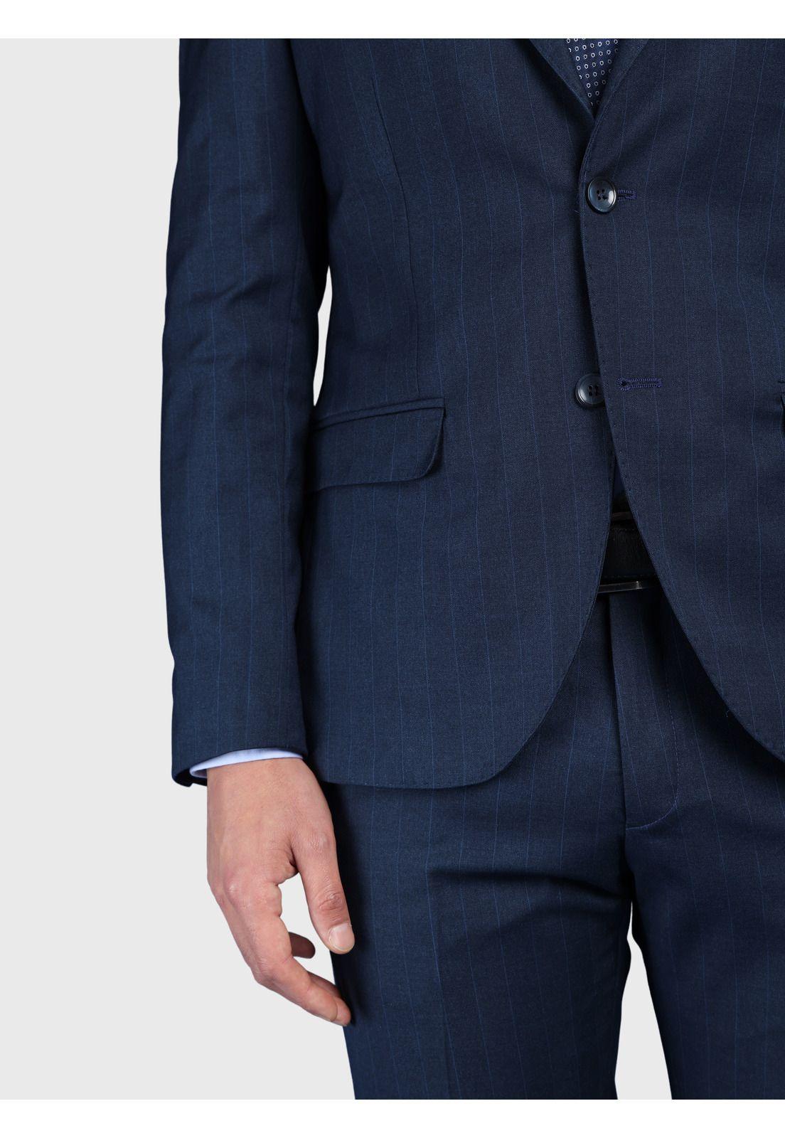 Traje A Rayas Spandex Slim Fit Azul Arrow AMI3326AZ-5