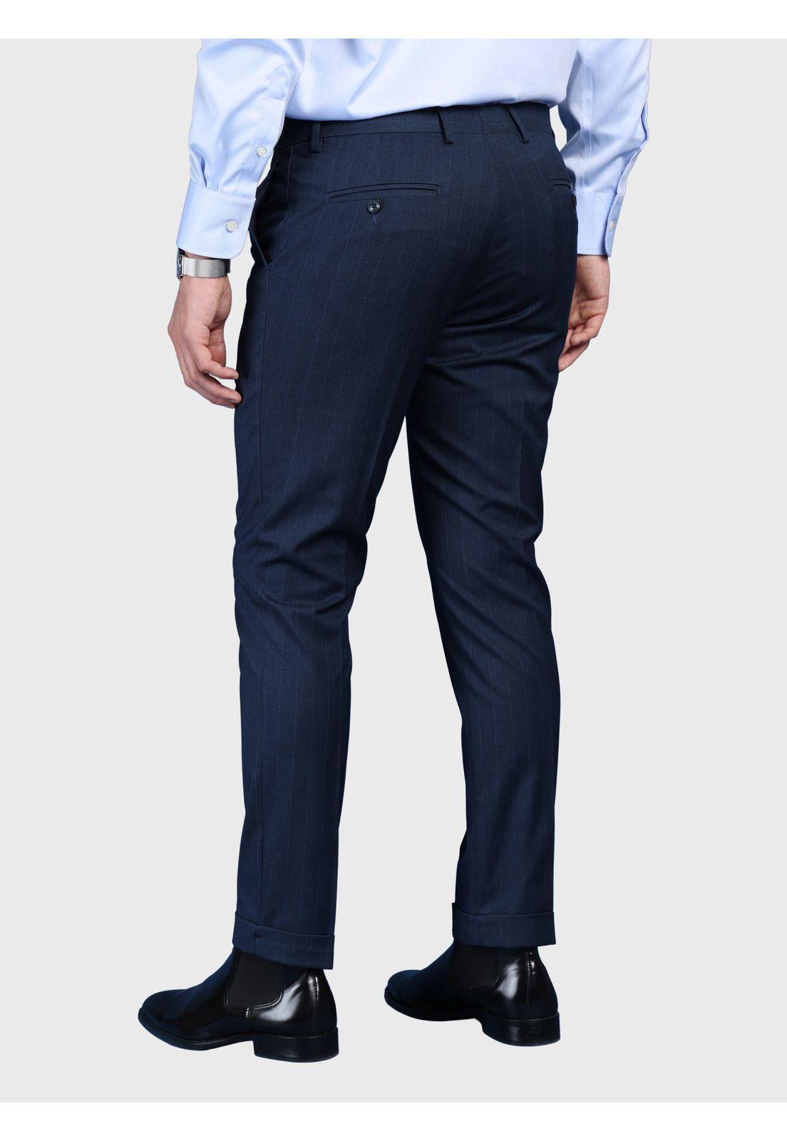 Traje A Rayas Spandex Slim Fit Azul Arrow AMI3326AZ-7