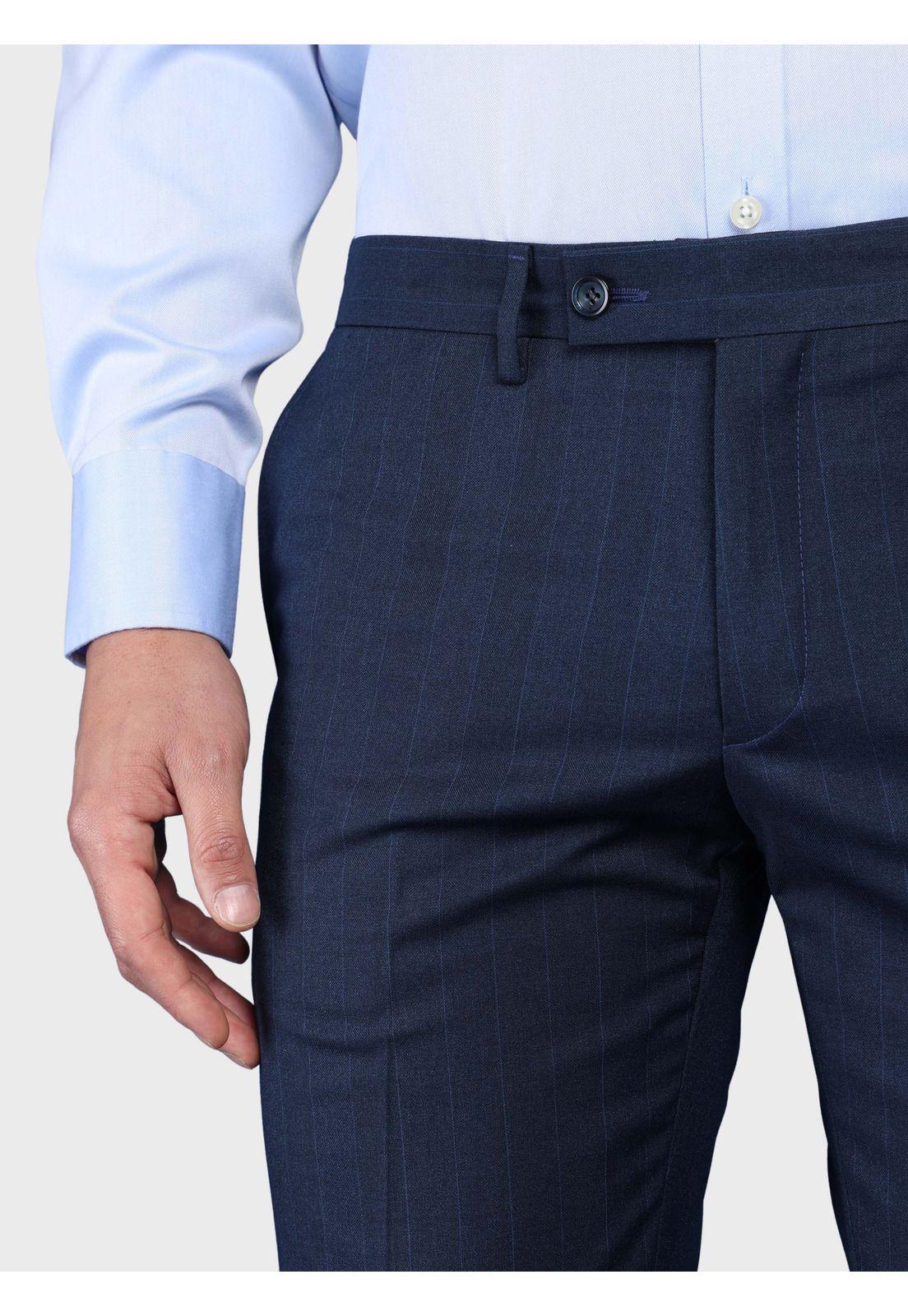 Traje A Rayas Spandex Slim Fit Azul Arrow AMI3326AZ-8