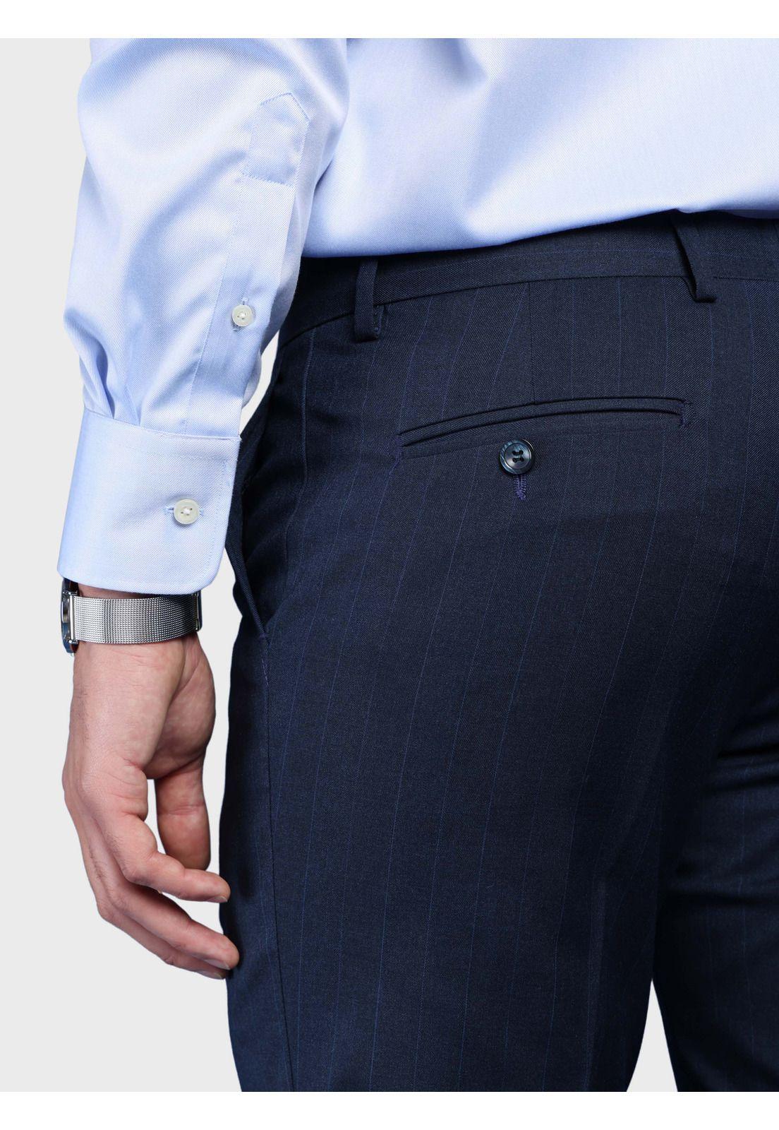 Traje A Rayas Spandex Slim Fit Azul Arrow AMI3326AZ-9