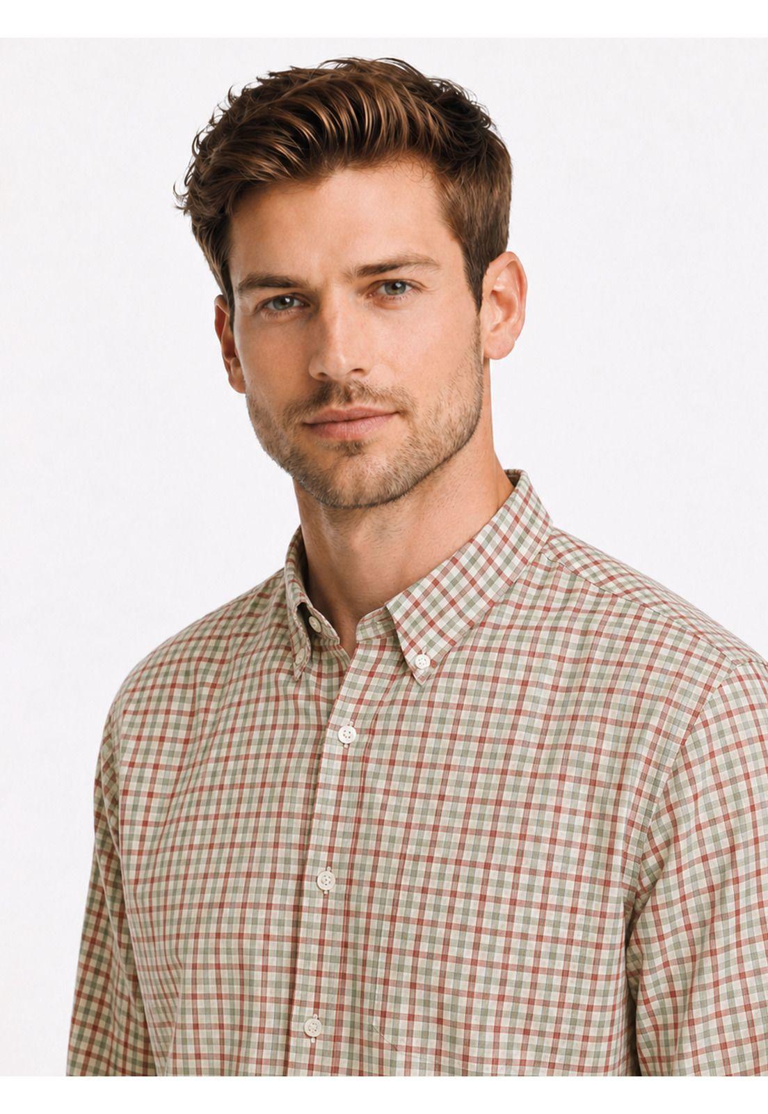 Camisa A Cuadros Regular Fit Rojo Arrow CM34008RO-2