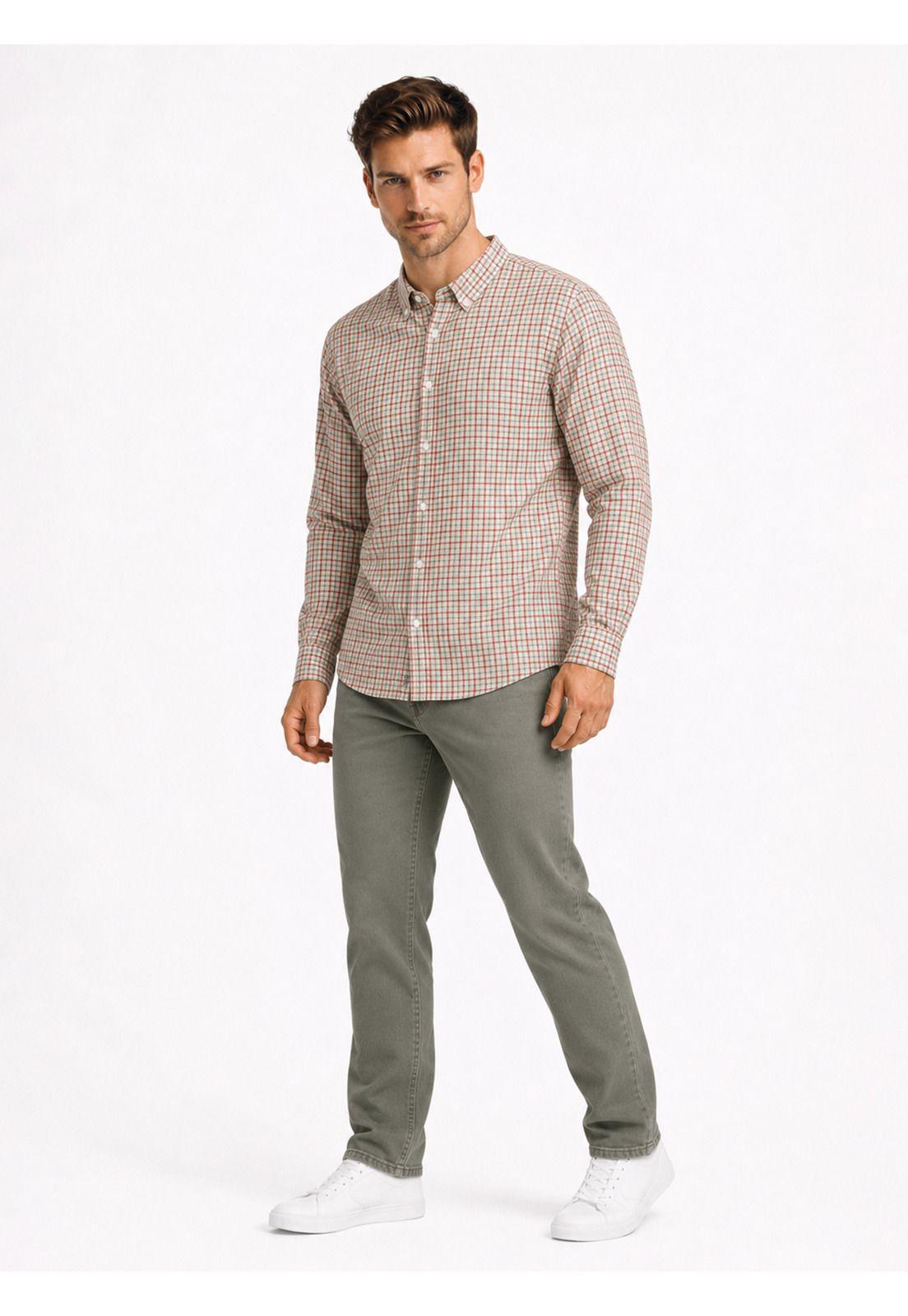 Camisa A Cuadros Regular Fit Rojo Arrow CM34008RO-3