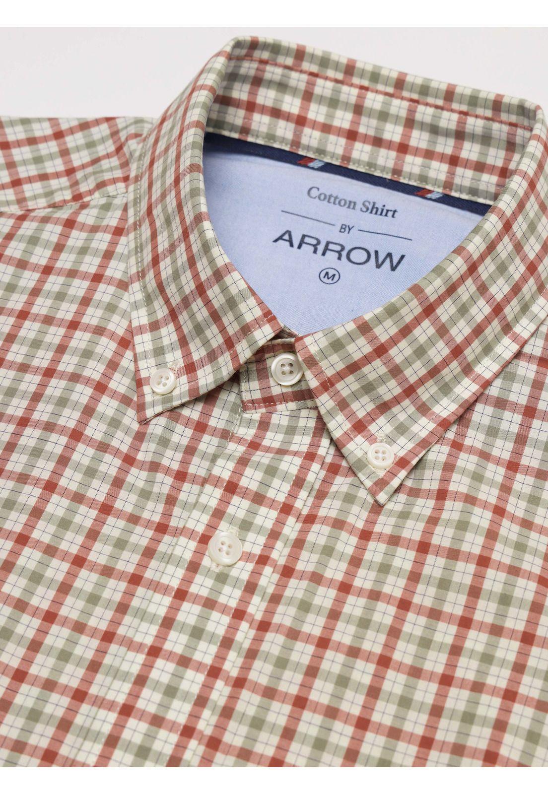 Camisa A Cuadros Regular Fit Rojo Arrow CM34008RO-4