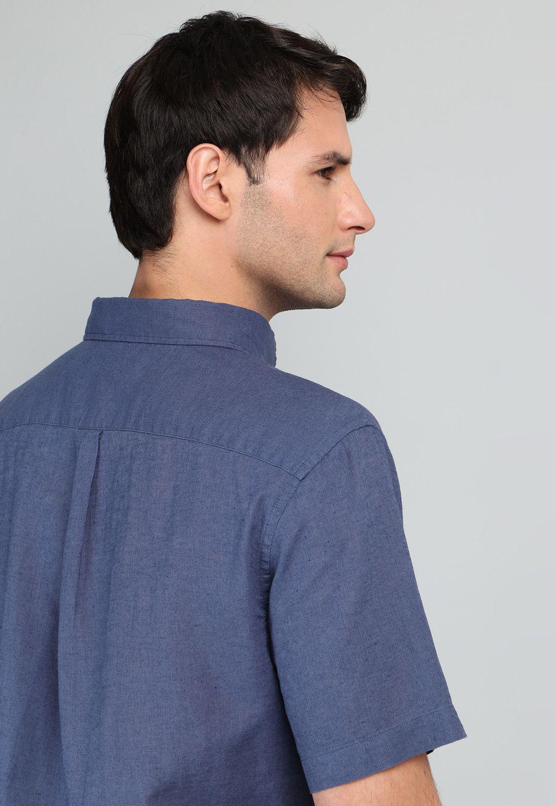 Camisa De Lino y Algodón Arrow CM32058AZ-5