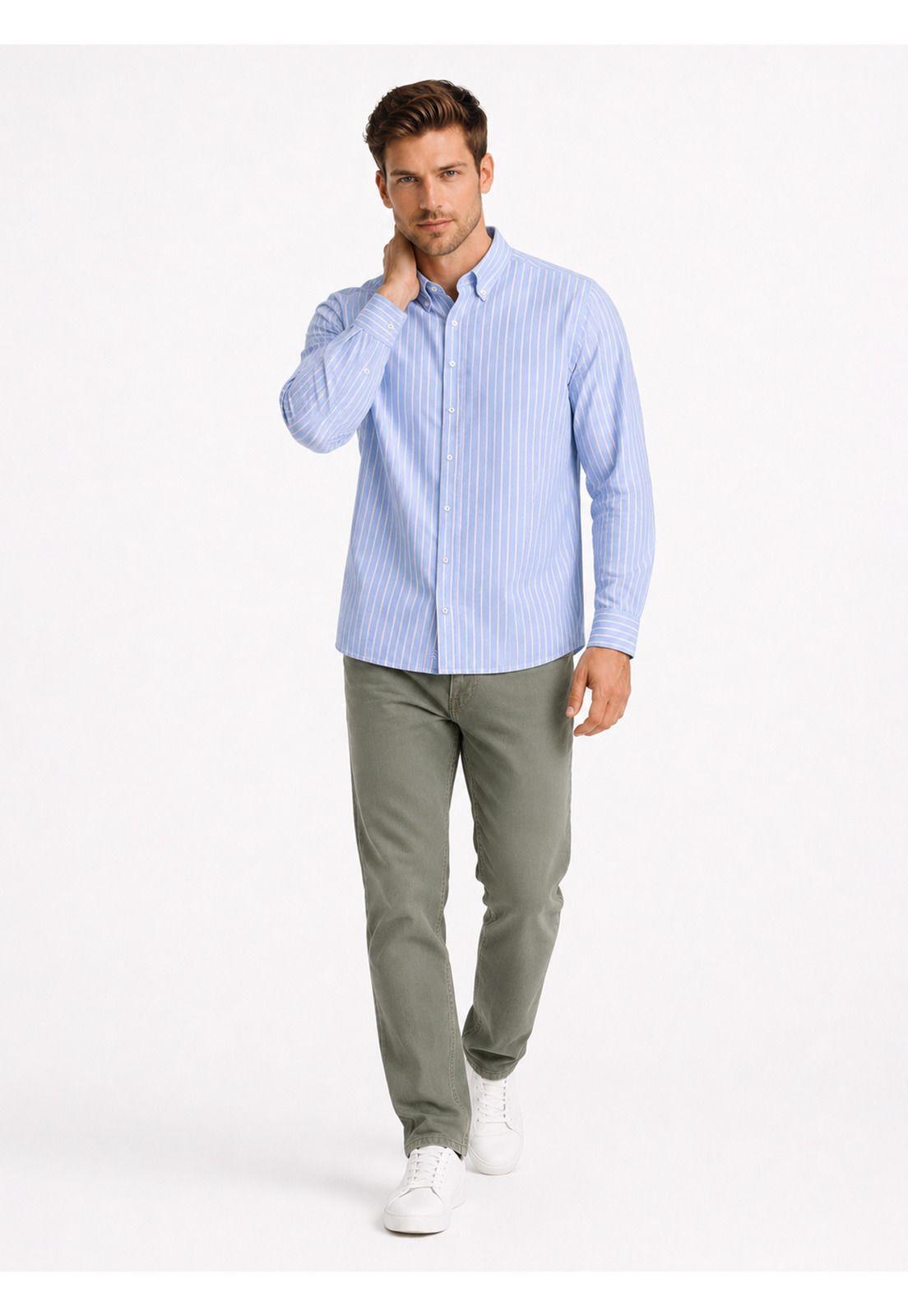 Camisa Oxford Spandex Regular Fit Azul Arrow CM34004AZ-3