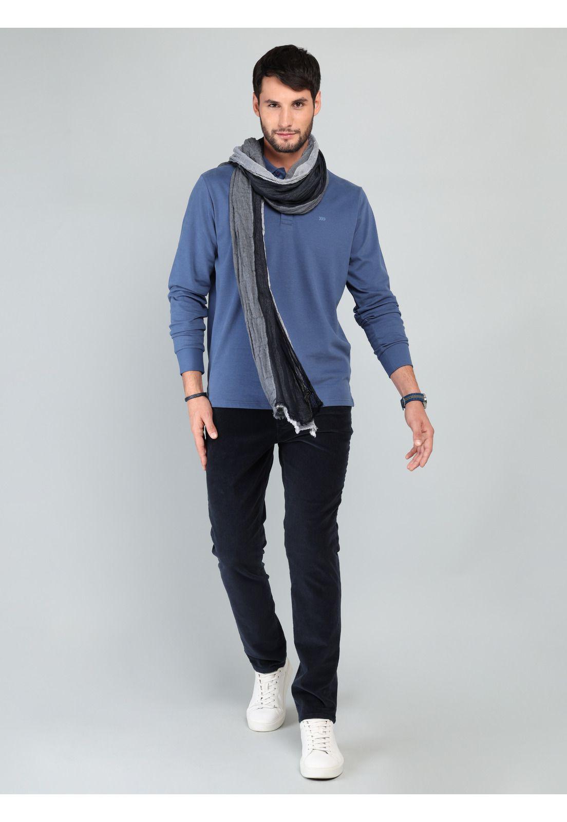 Polera Lisa Manga Larga Regular Fit Denim Arrow PO33024DE-3