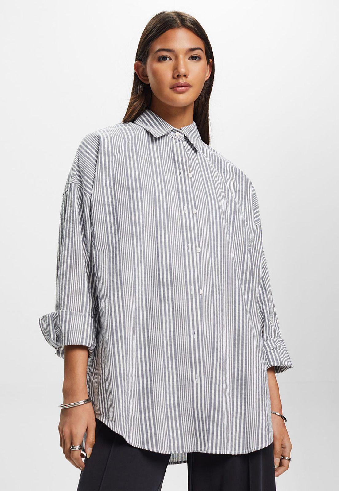 Blusa camisera Oversize diseño de rayas Mujer Esprit-0