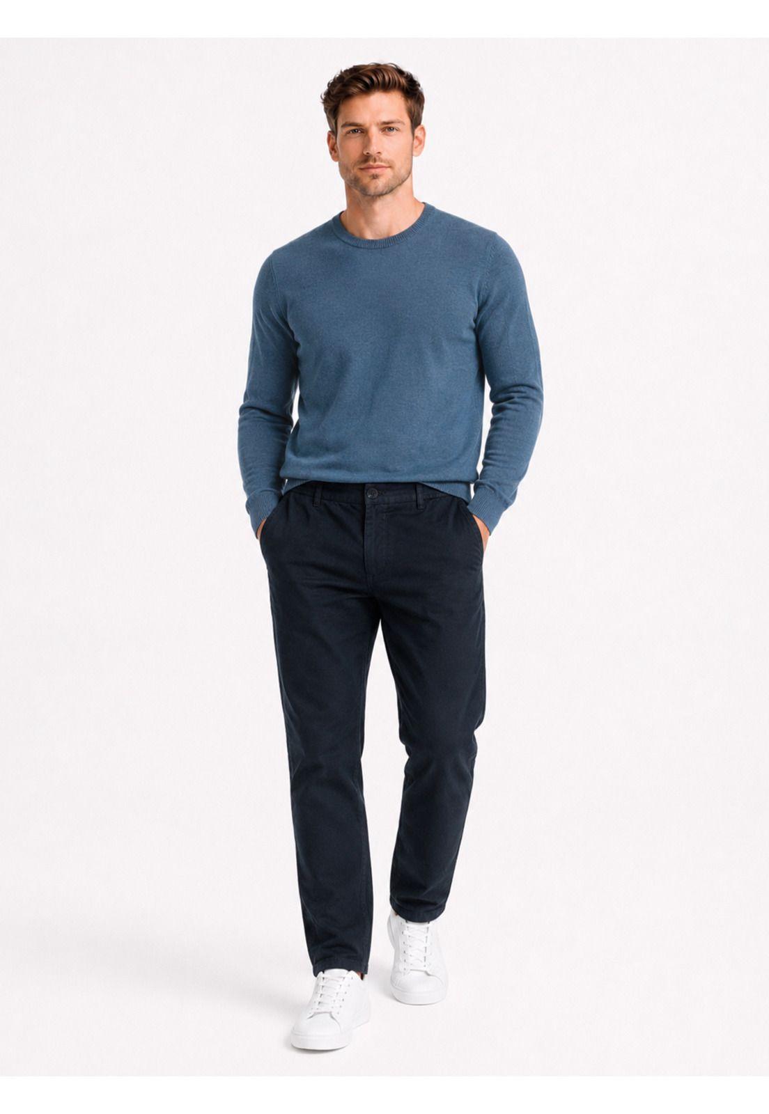 Pantalón Lino Algodón Regular Fit Azul Marino Arrow PA34082NB-3