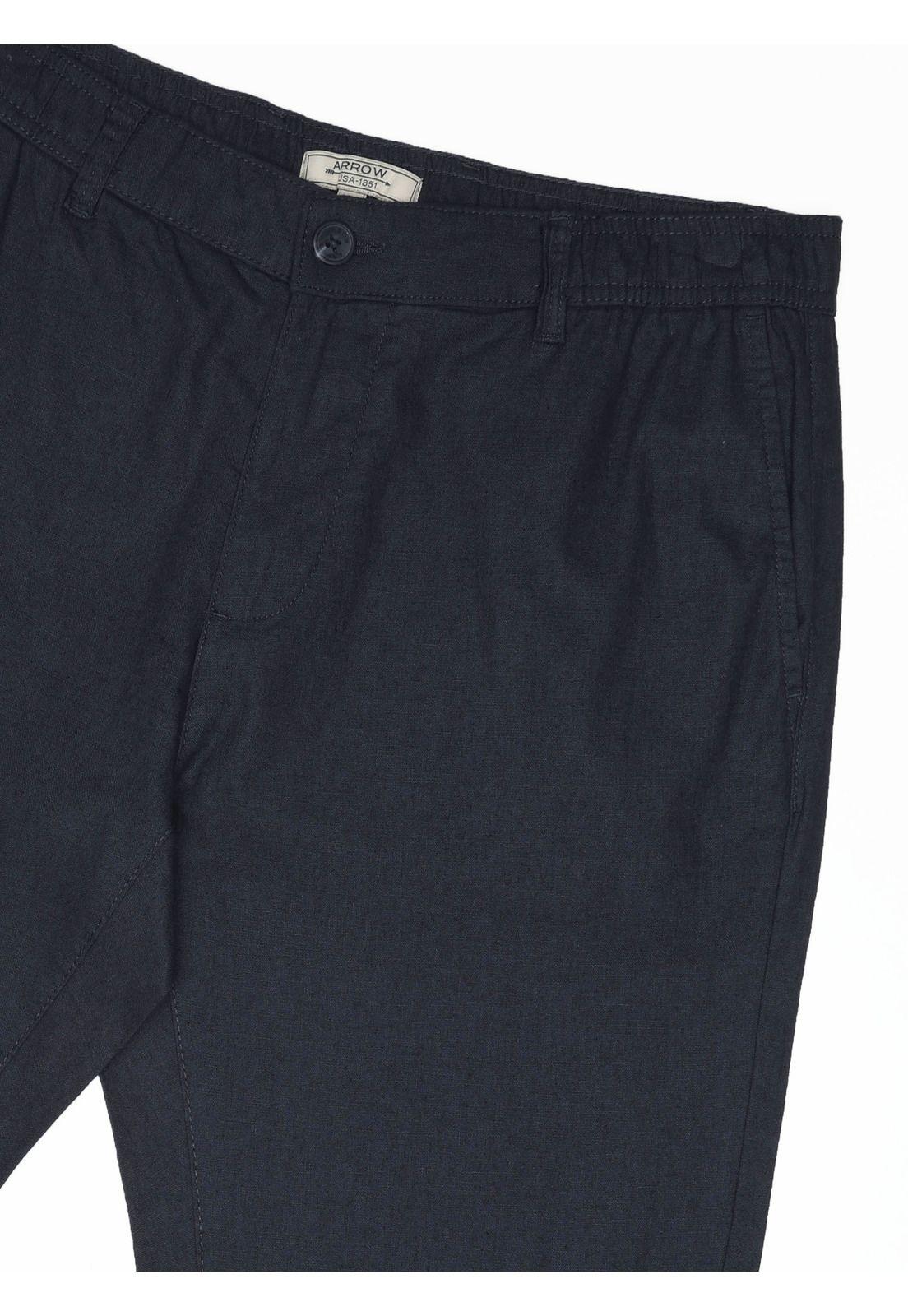 Pantalón Lino Algodón Regular Fit Azul Marino Arrow PA34082NB-4
