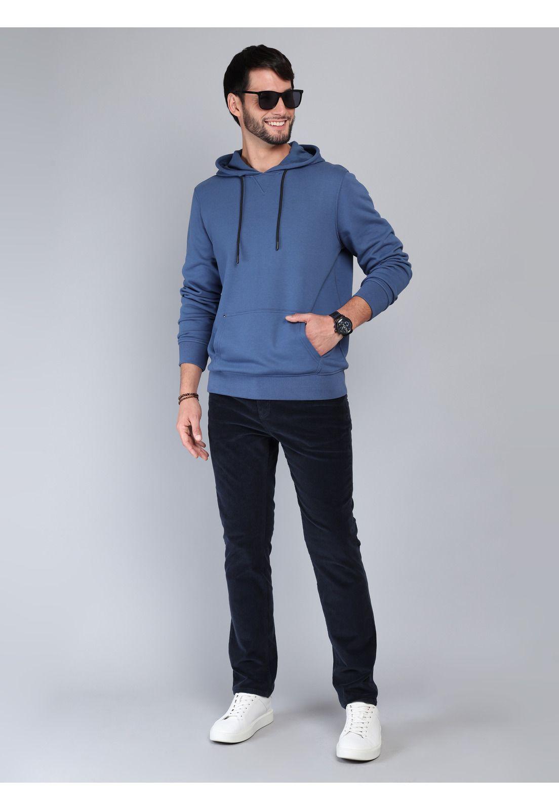 Polerón Con Capucha Regular Fit Azul Arrow PL33026AZ-3