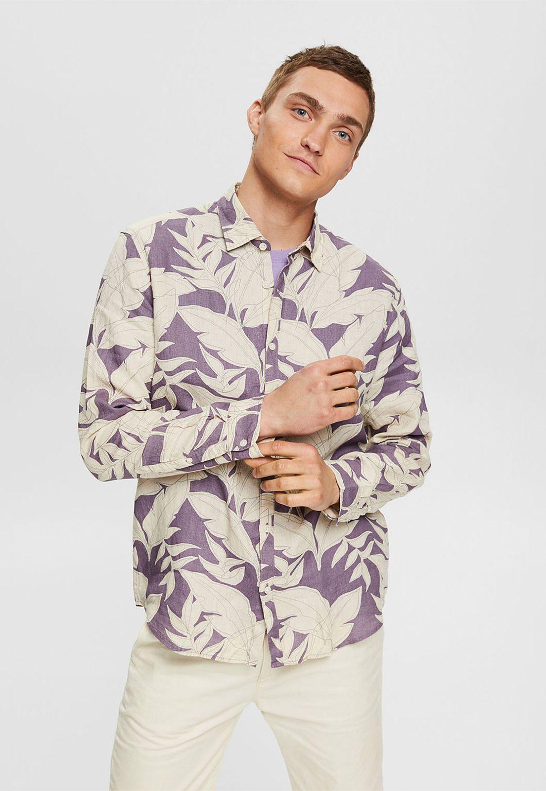 Camisa Estampada De Lino Esprit-0