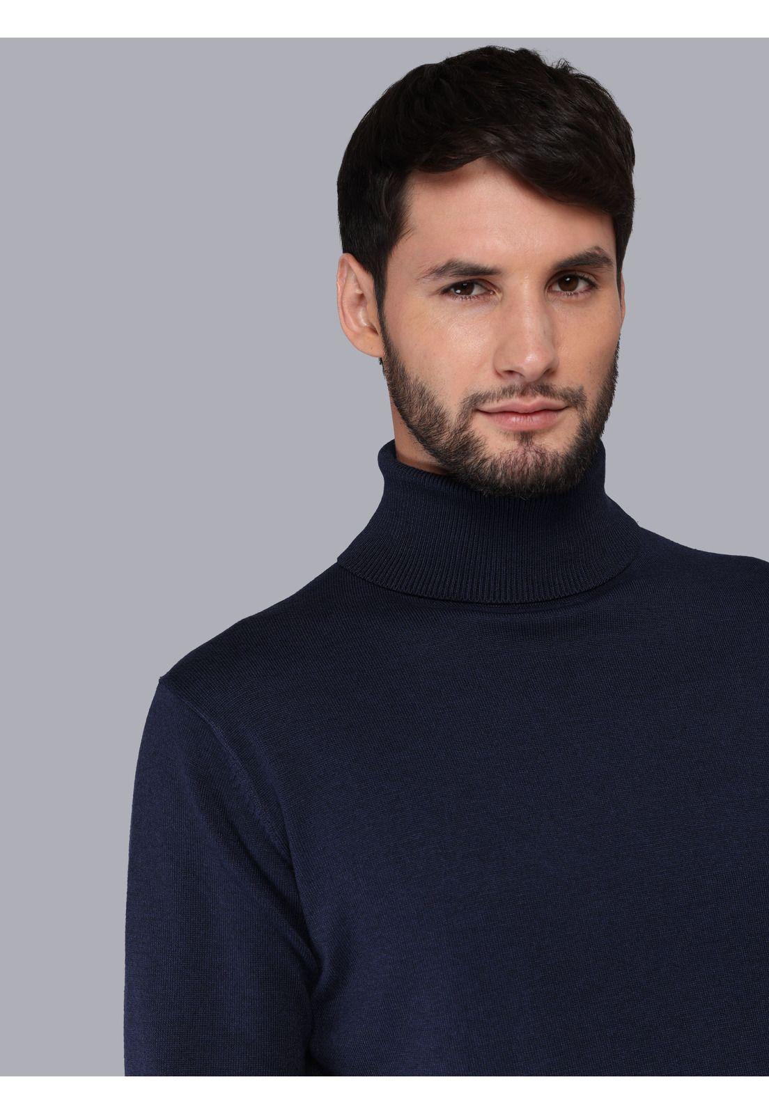 Sweater Cuello Alto Regular Fit Azul Marino Arrow SW33092NB-2