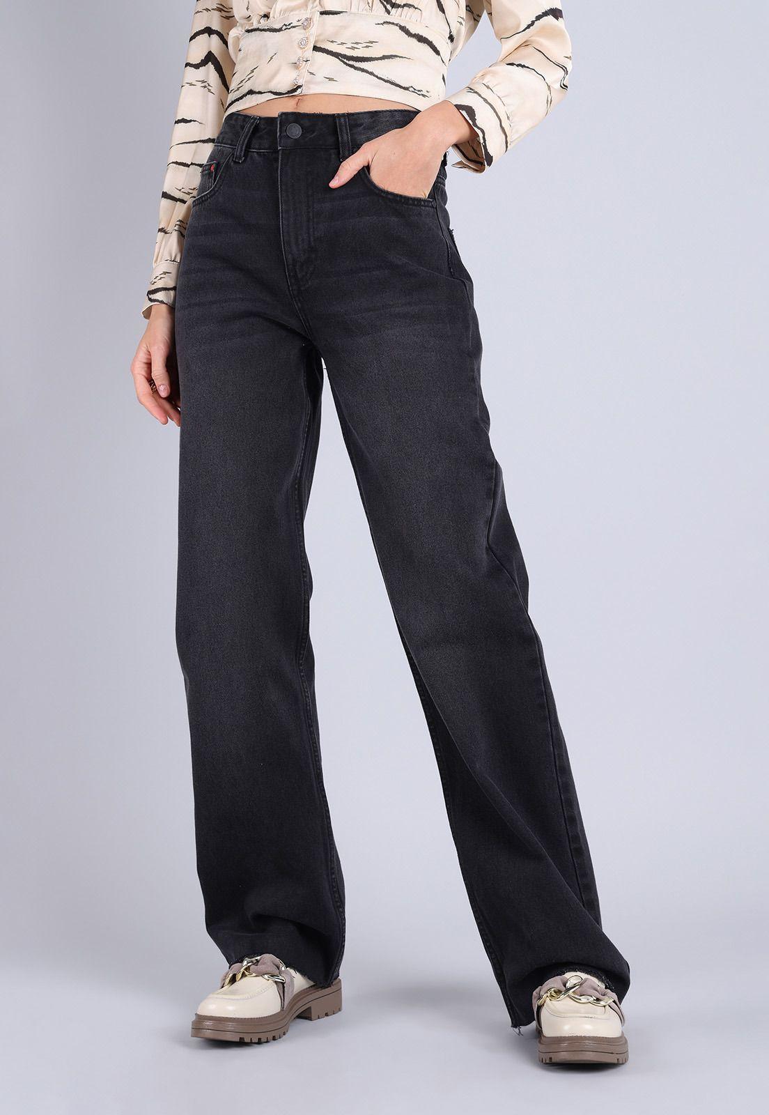 Jeans Straight Tiro Alto Mujer Soviet-0