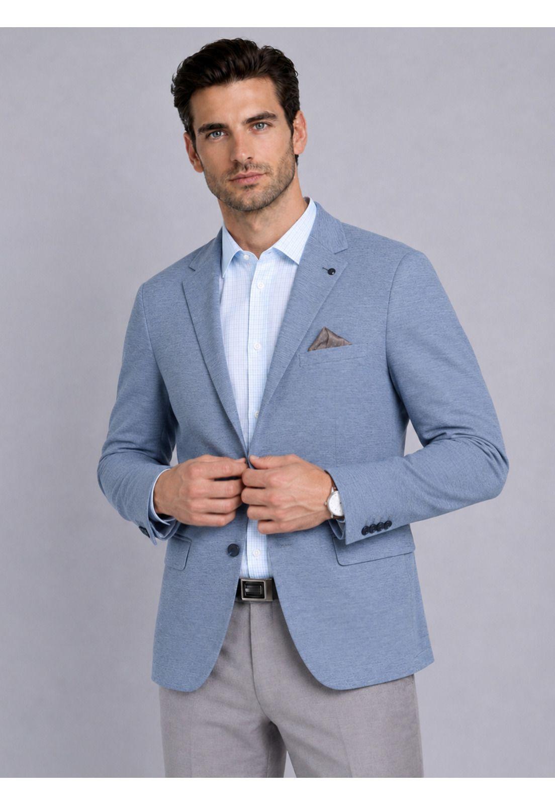 Blazer Poli Viscosa Spandex Tailored Fit Denim Van Heusen VHBZ601DE-0