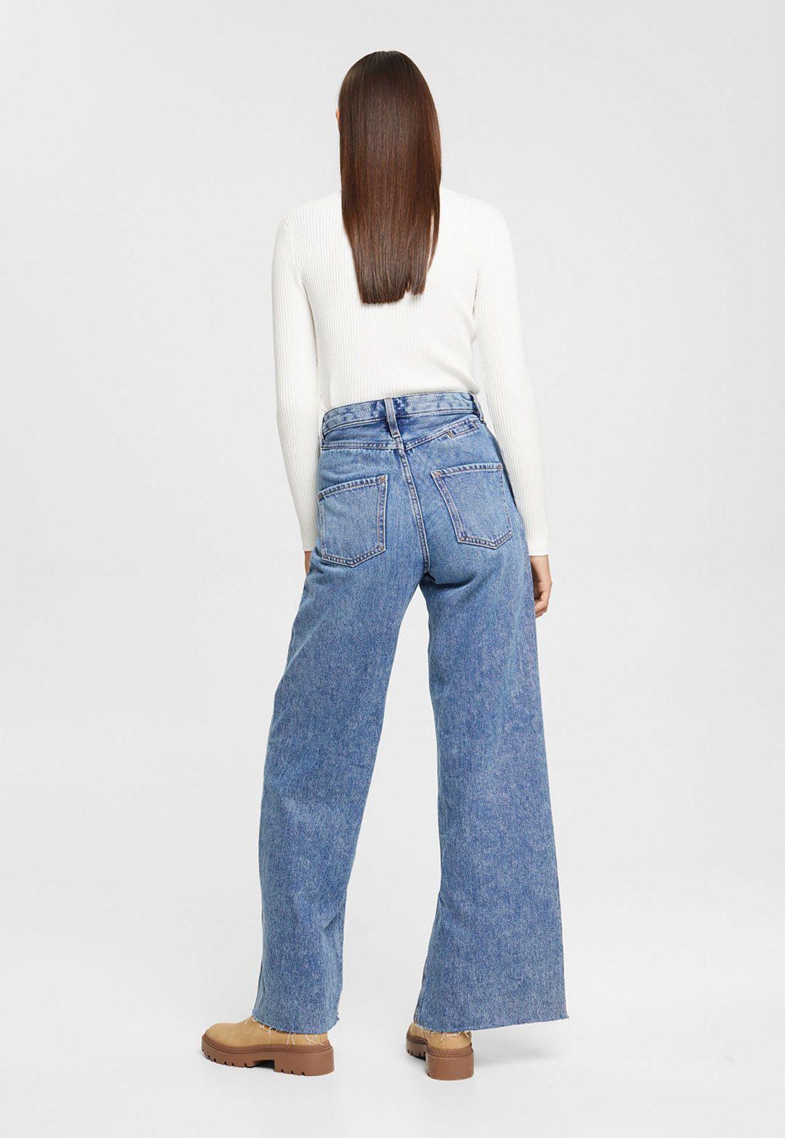 Jeans De Pierna Ancha Mujer Esprit-1
