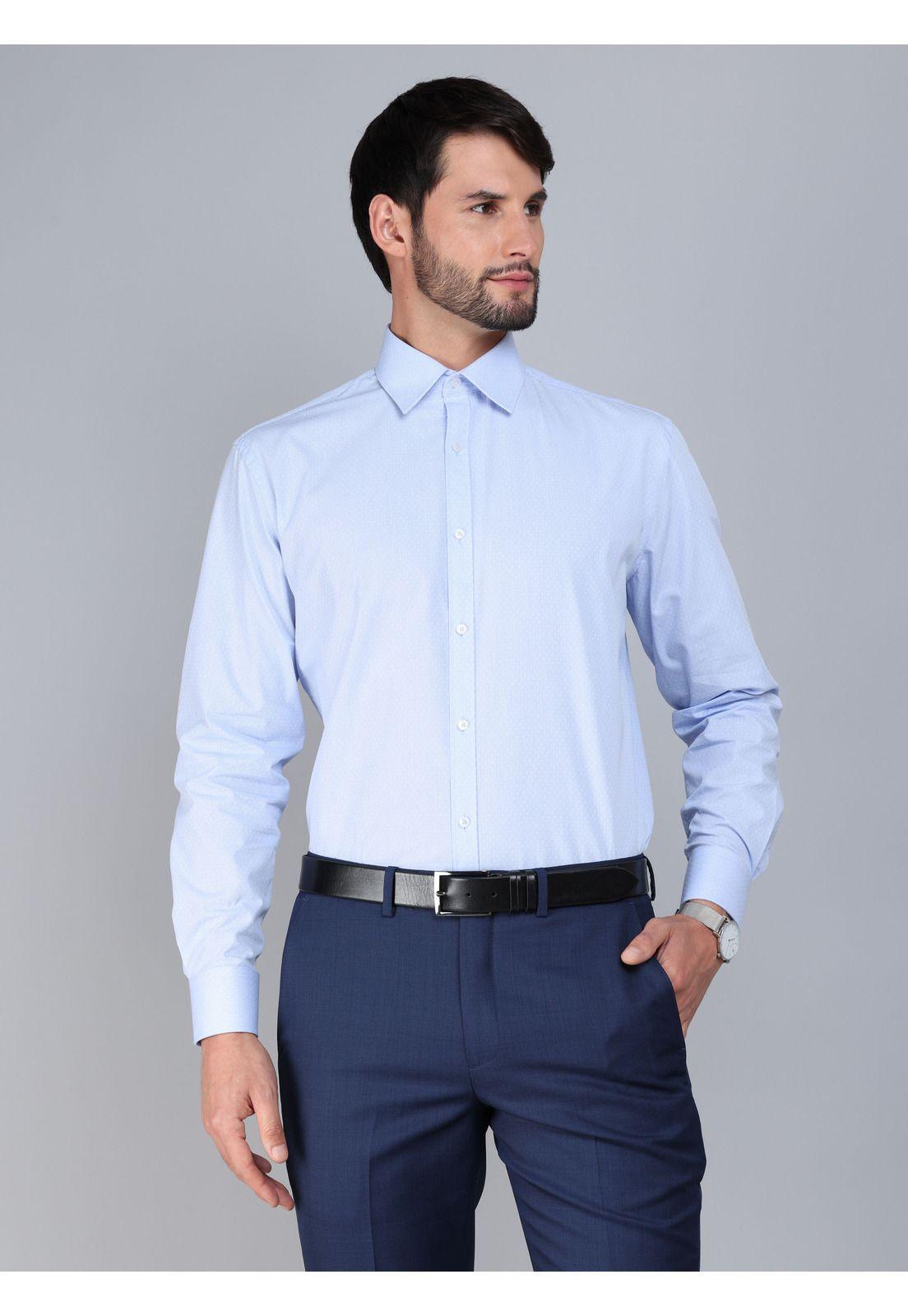 Camisa Formal Texturada Tailored Fit Celeste Arrow ARM0529CE-0
