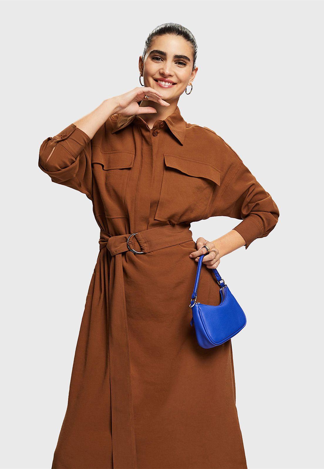 Vestido Camisero Midi Oversize Mujer Esprit-0