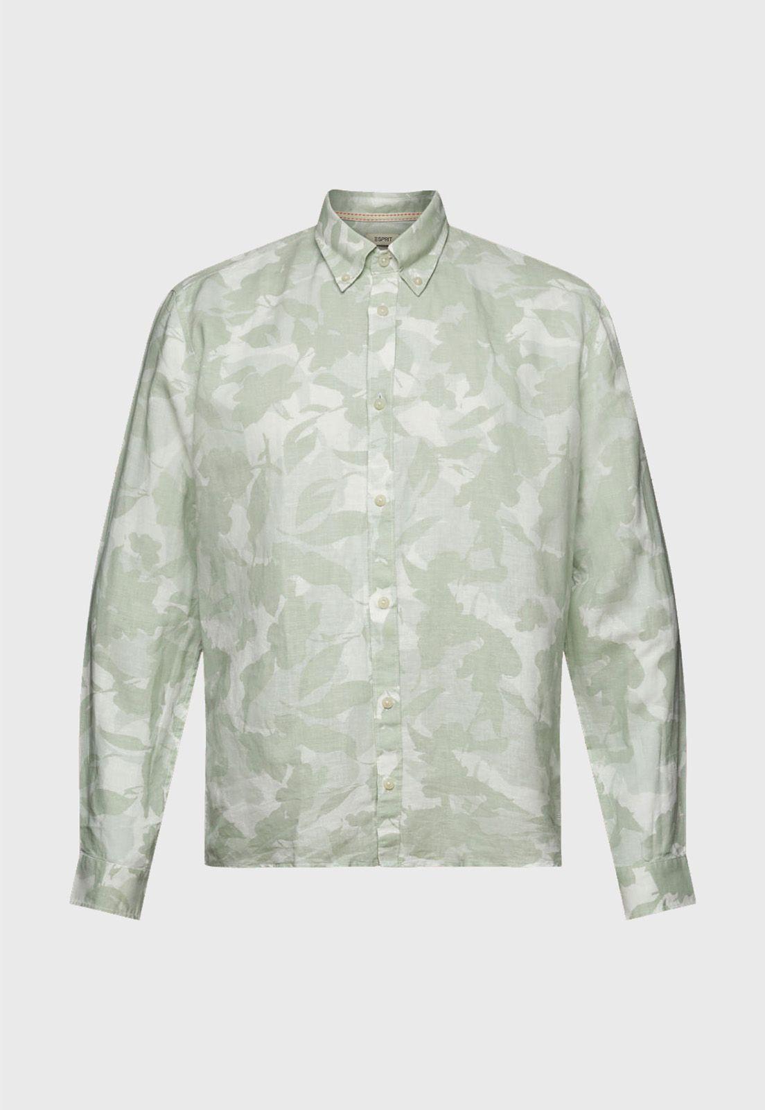 Camisa Estampada Manga Larga Hombre Esprit-3