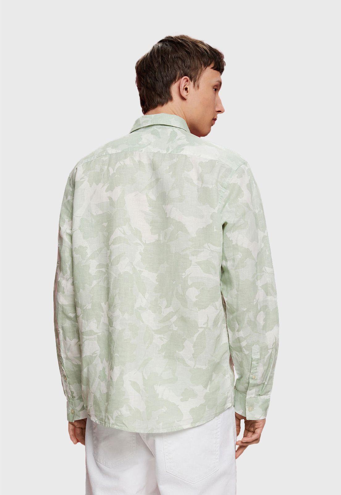 Camisa Estampada Manga Larga Hombre Esprit-1
