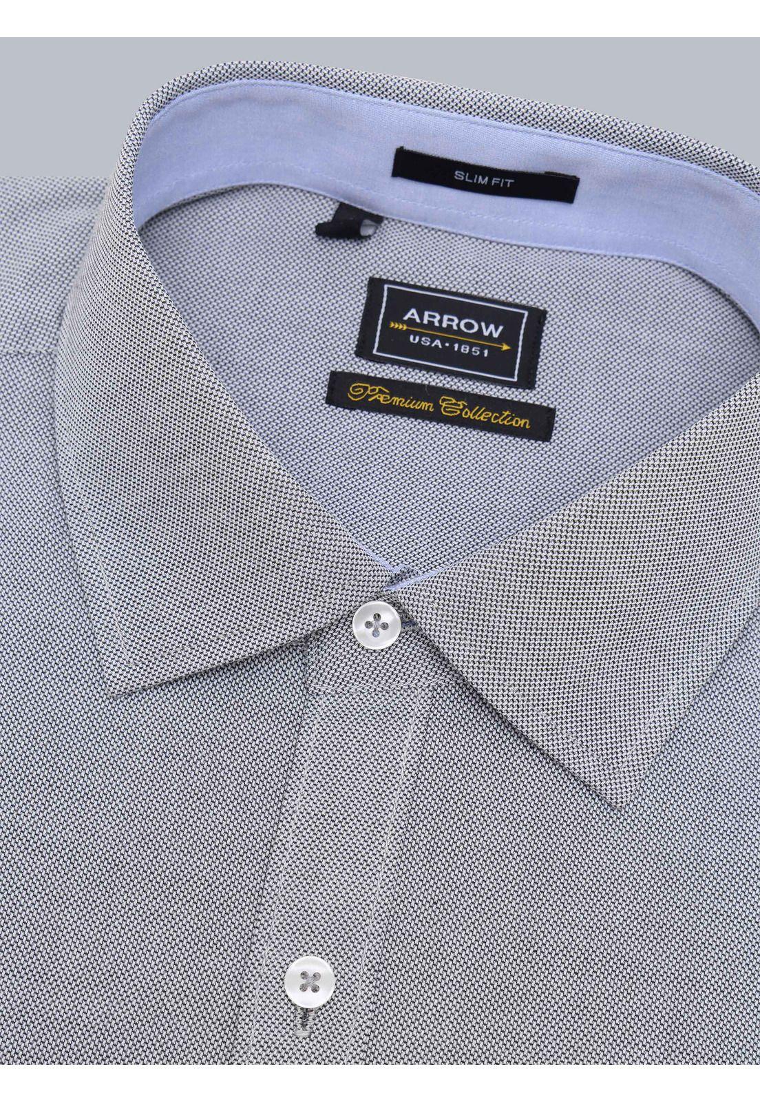 Camisa Formal Texturada Slim Fit Gris Arrow ARM0500GR-1