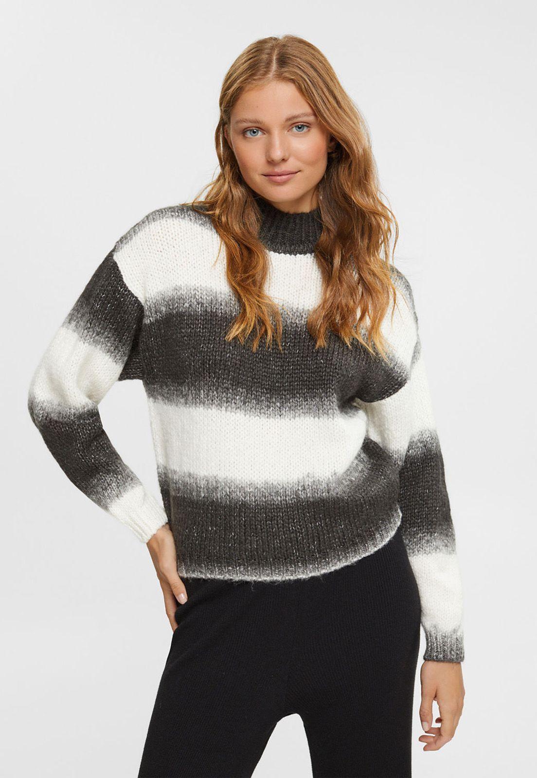 Sweater A Rayas En Mezcla De Lana Mujer Esprit-0