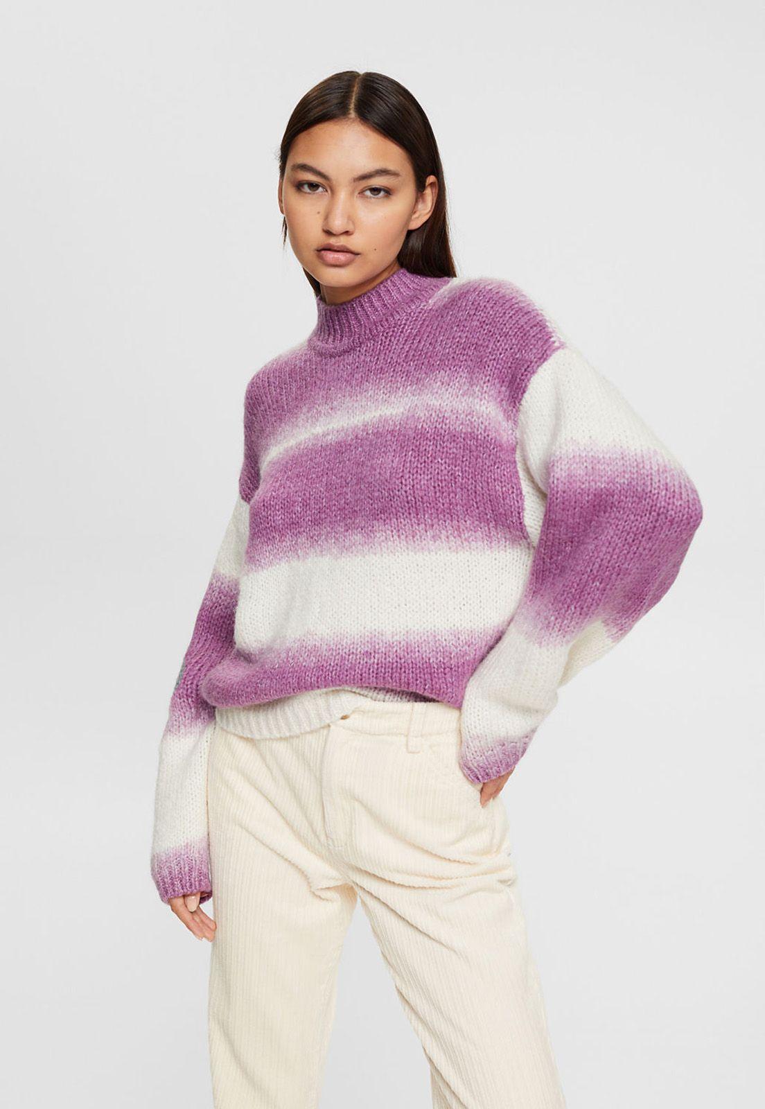 Sweater A Rayas En Mezcla De Lana Mujer Esprit-0