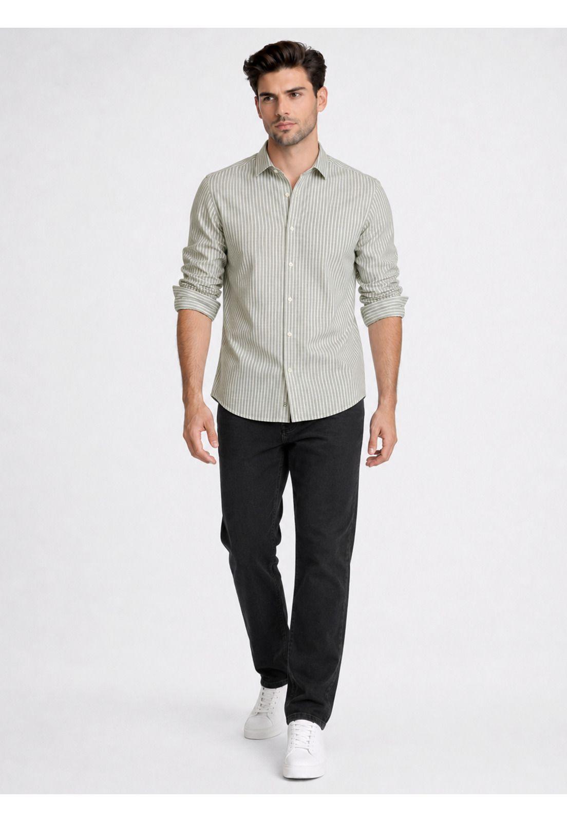 Camisa a Rayas Regular Fit Oliva Piero Butti PBDVF13OL-3
