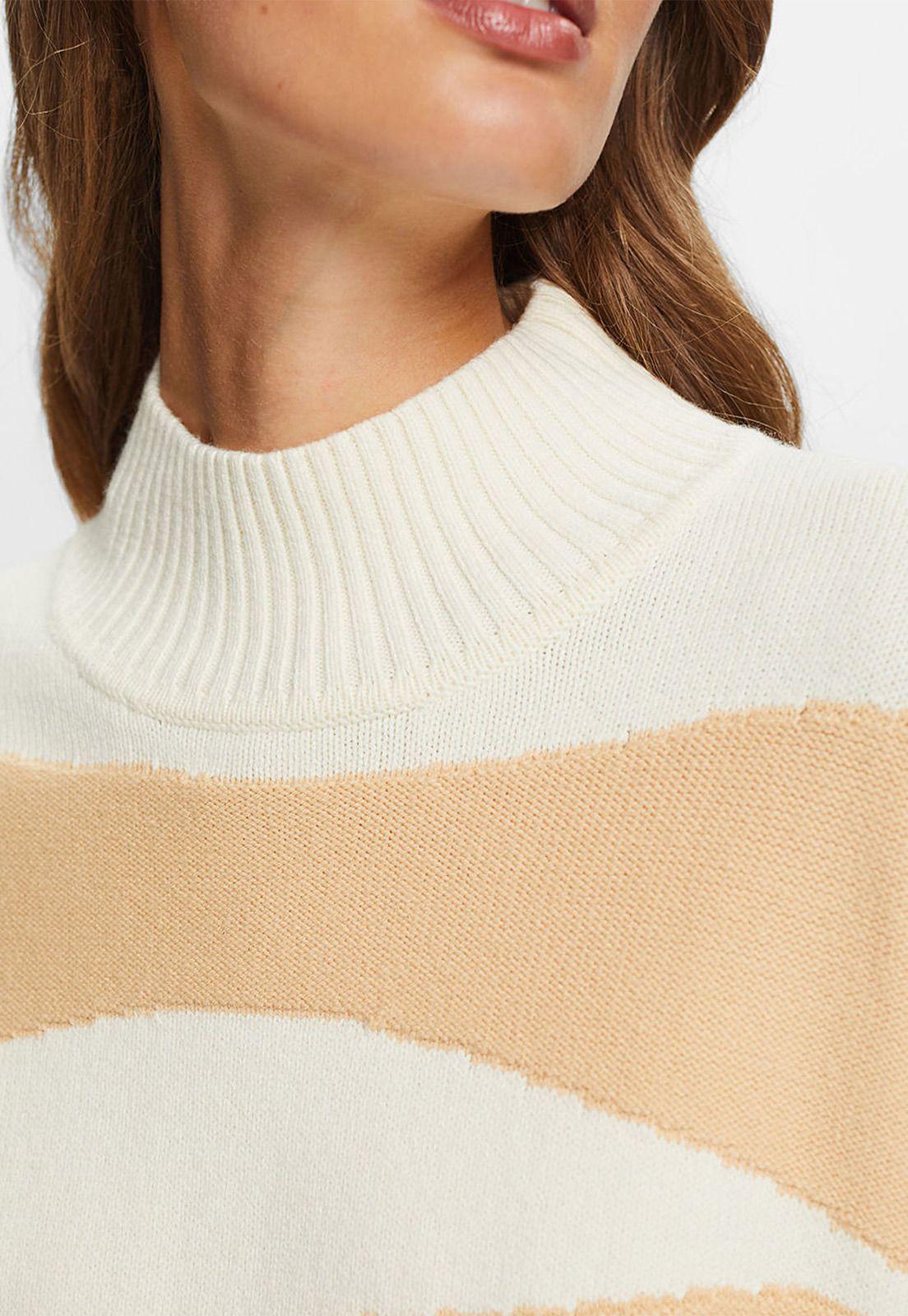 Sweater Jacquard De Cuello Alto Mujer Esprit-2