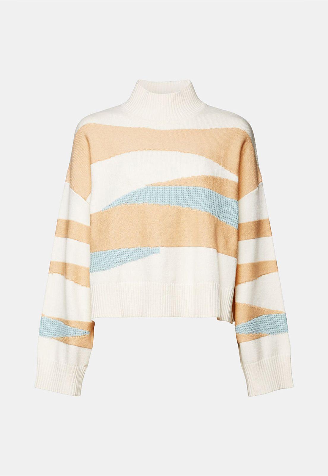 Sweater Jacquard De Cuello Alto Mujer Esprit-4