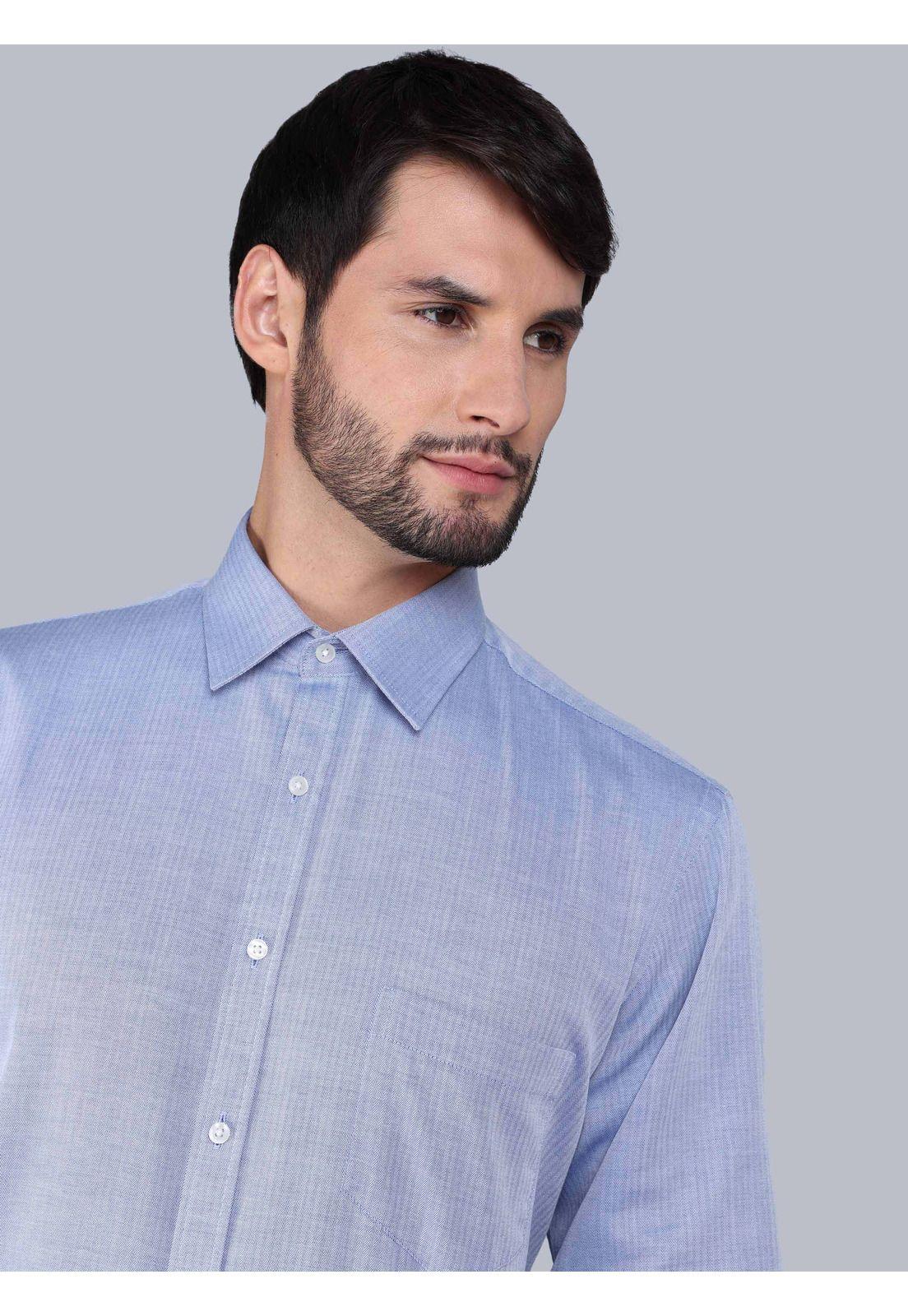 Camisa Formal Texturada Slim Fit Azul Arrow ARM0526AZ-3