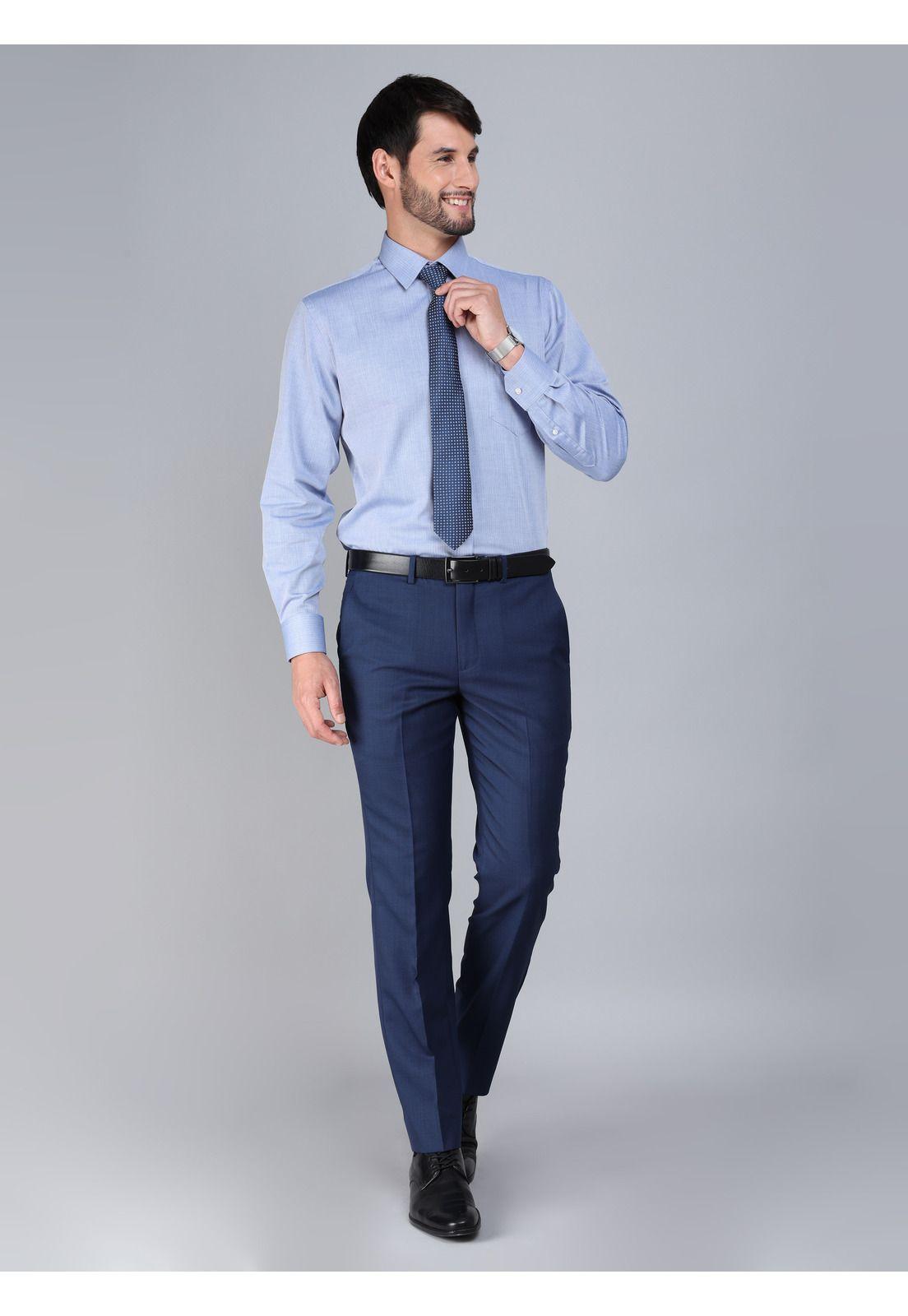 Camisa Formal Texturada Slim Fit Azul Arrow ARM0526AZ-4