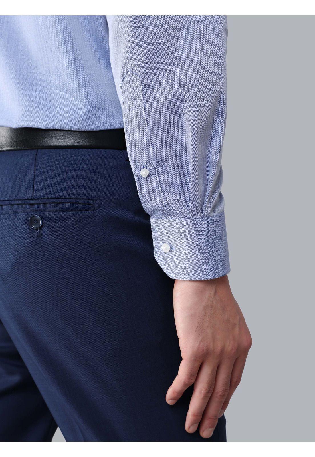 Camisa Formal Texturada Slim Fit Azul Arrow ARM0526AZ-5