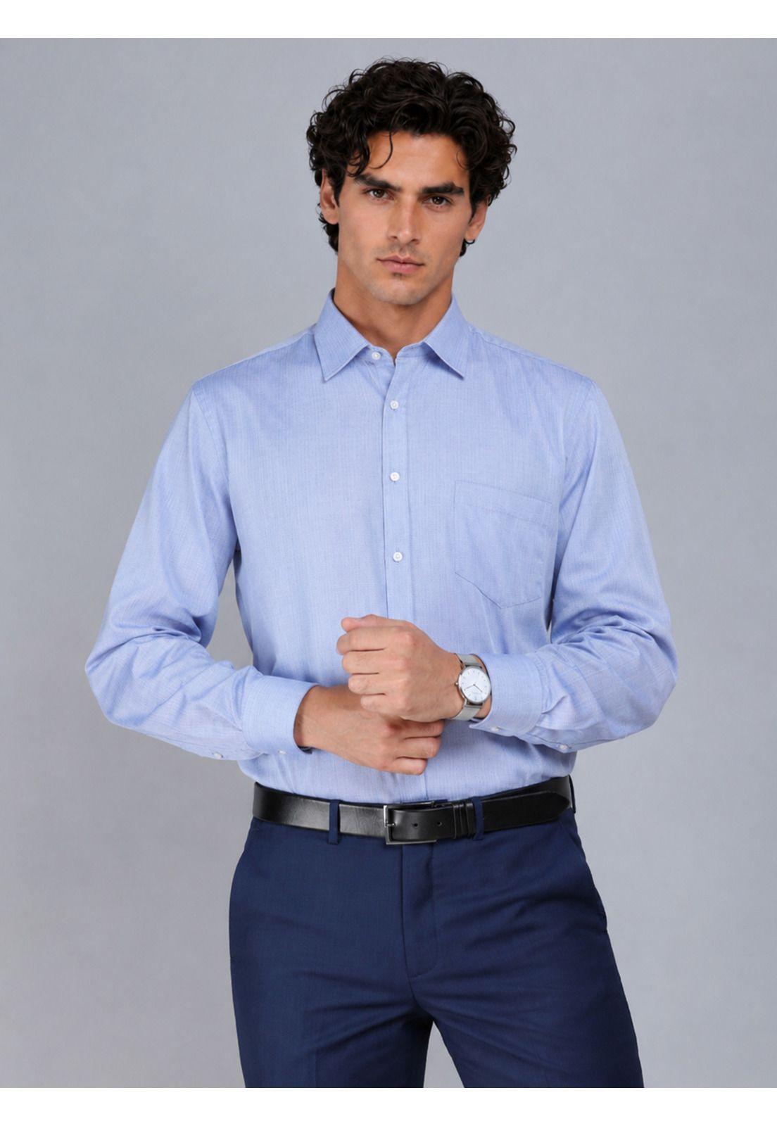 Camisa Formal Texturada Slim Fit Azul Arrow ARM0526AZ-0