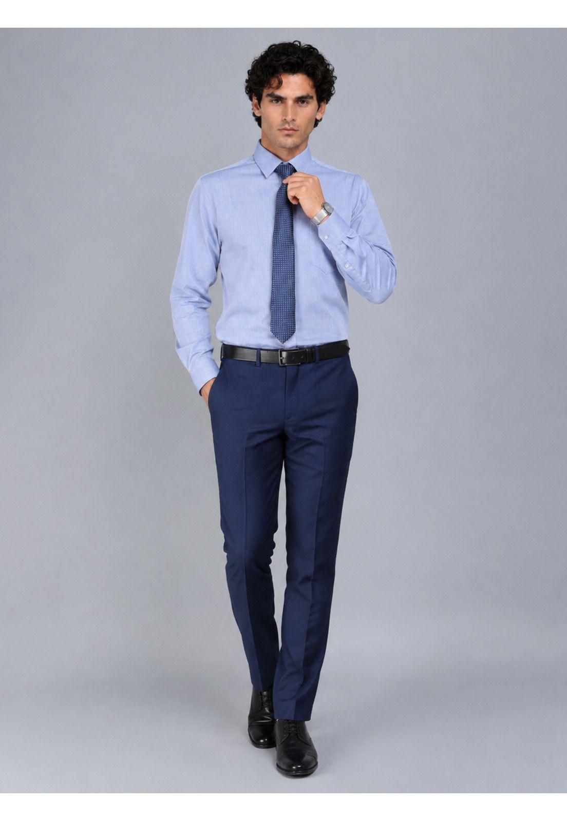 Camisa Formal Texturada Slim Fit Azul Arrow ARM0526AZ-4