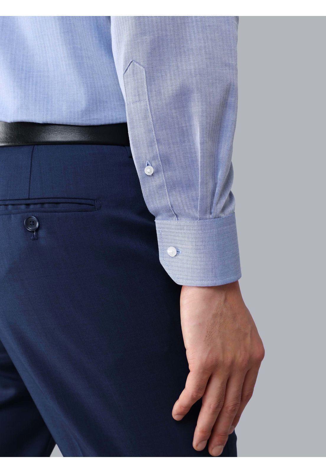Camisa Formal Texturada Slim Fit Azul Arrow ARM0526AZ-5