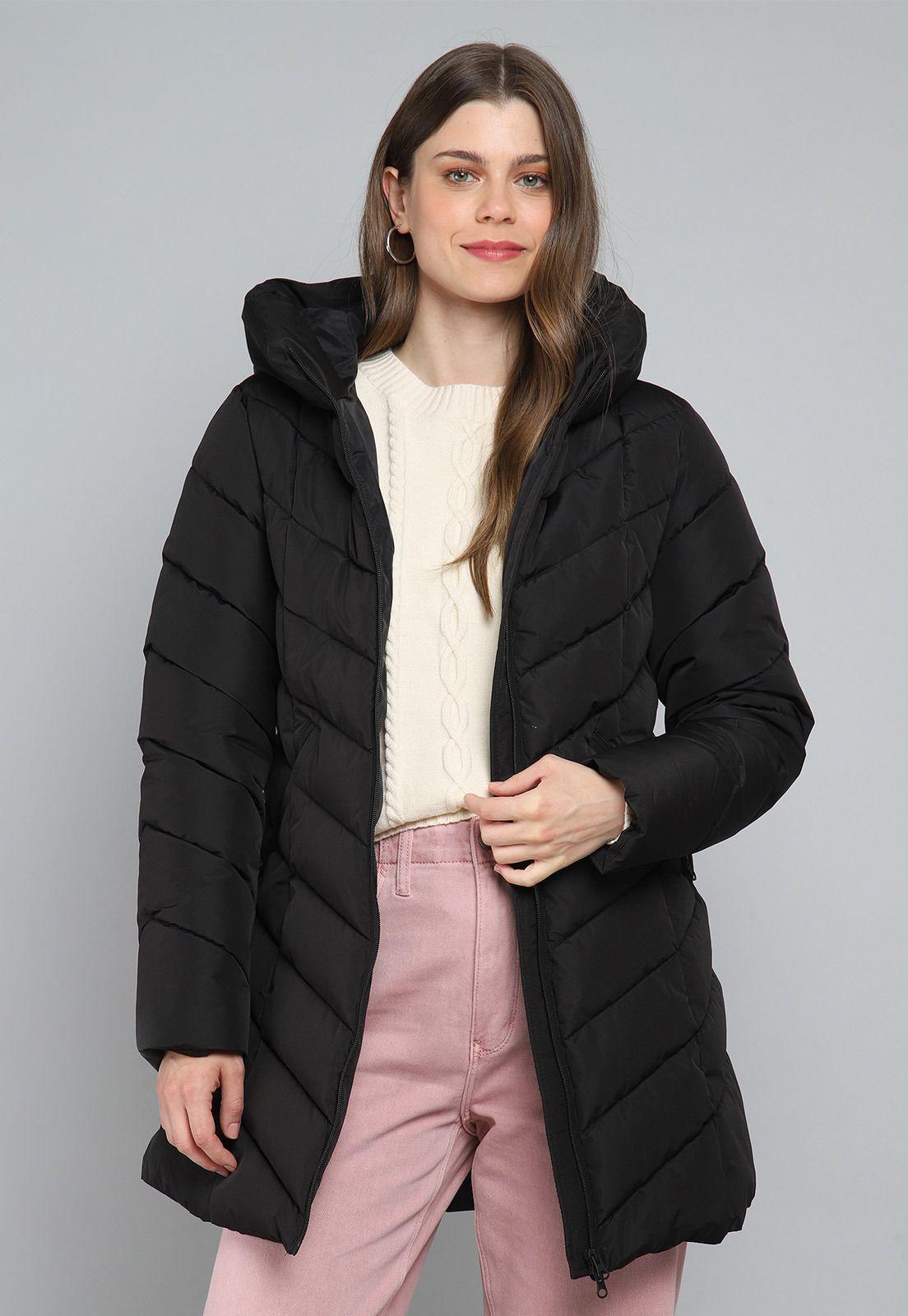 Parka Larga Acolchada con Capucha Mujer Esprit G025134-0