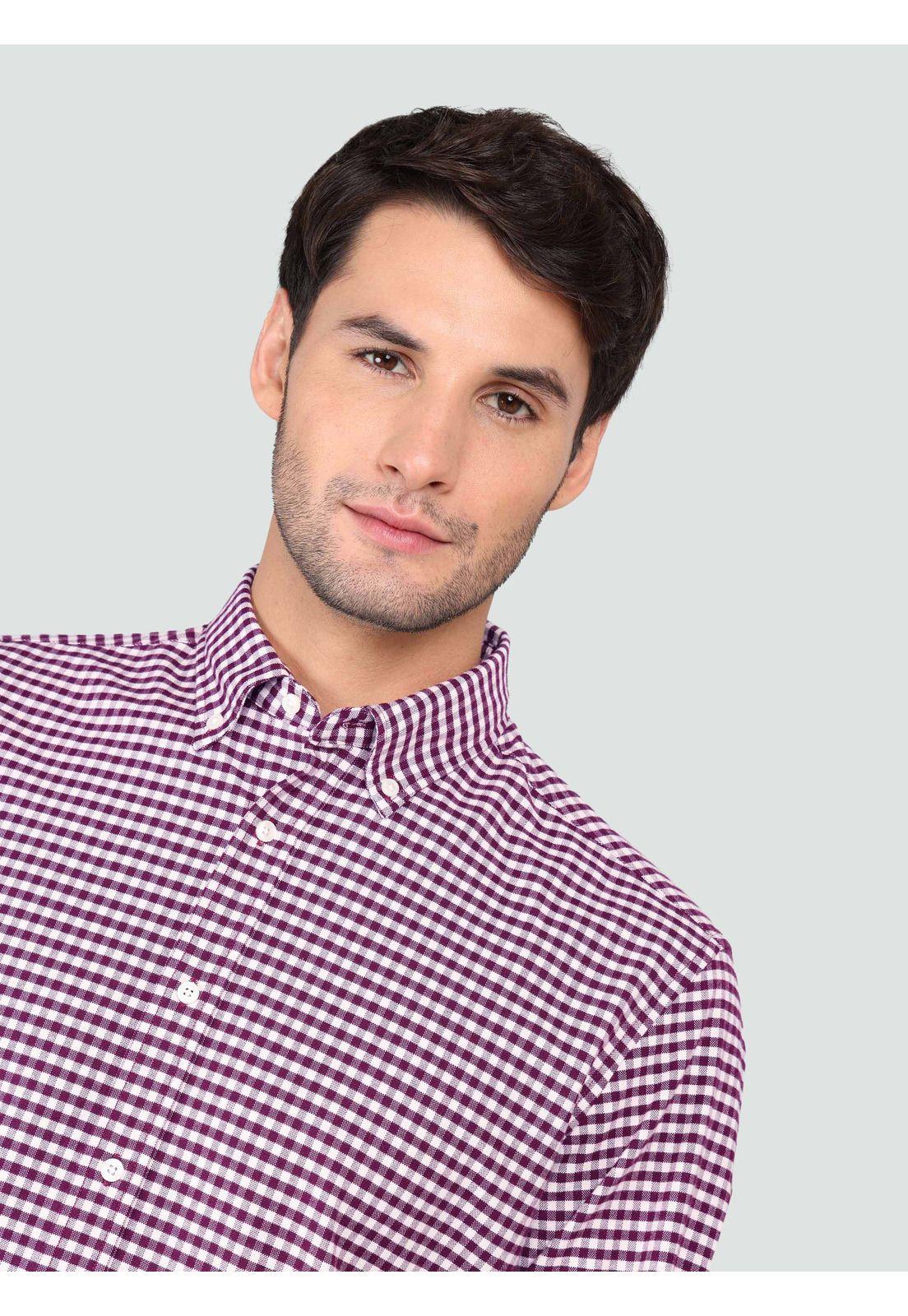 Camisa Oxford Spandex Regular Fit Burdeo Arrow CM33015BU-2