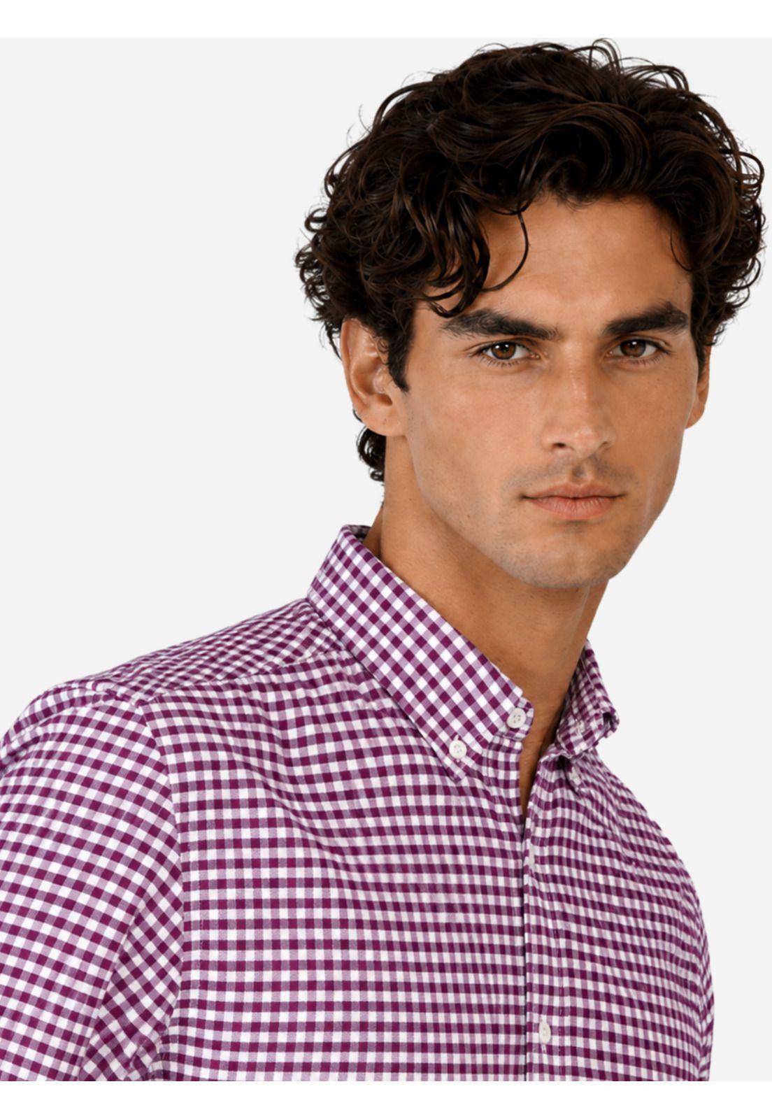 Camisa Oxford Spandex Regular Fit Burdeo Arrow CM33015BU-2