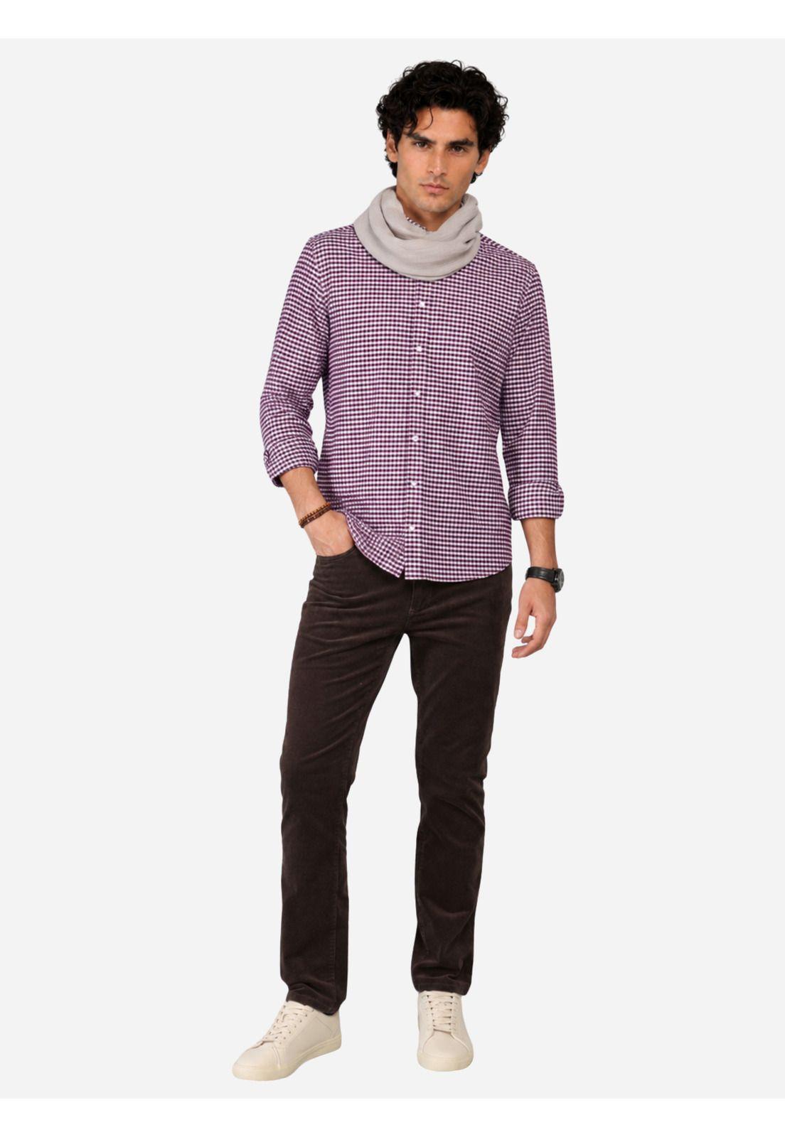 Camisa Oxford Spandex Regular Fit Burdeo Arrow CM33015BU-3