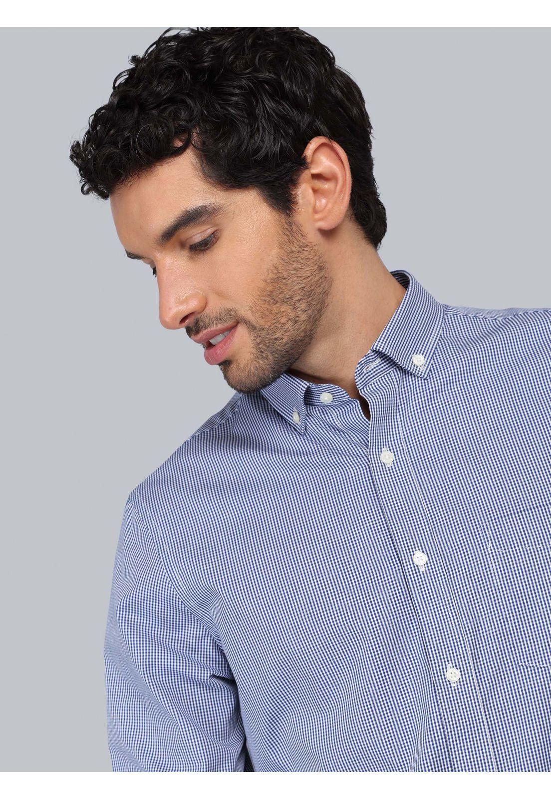 Camisa Cuadros Tailored Fit Azul Marino Piero Butti PBCIF05NB-2