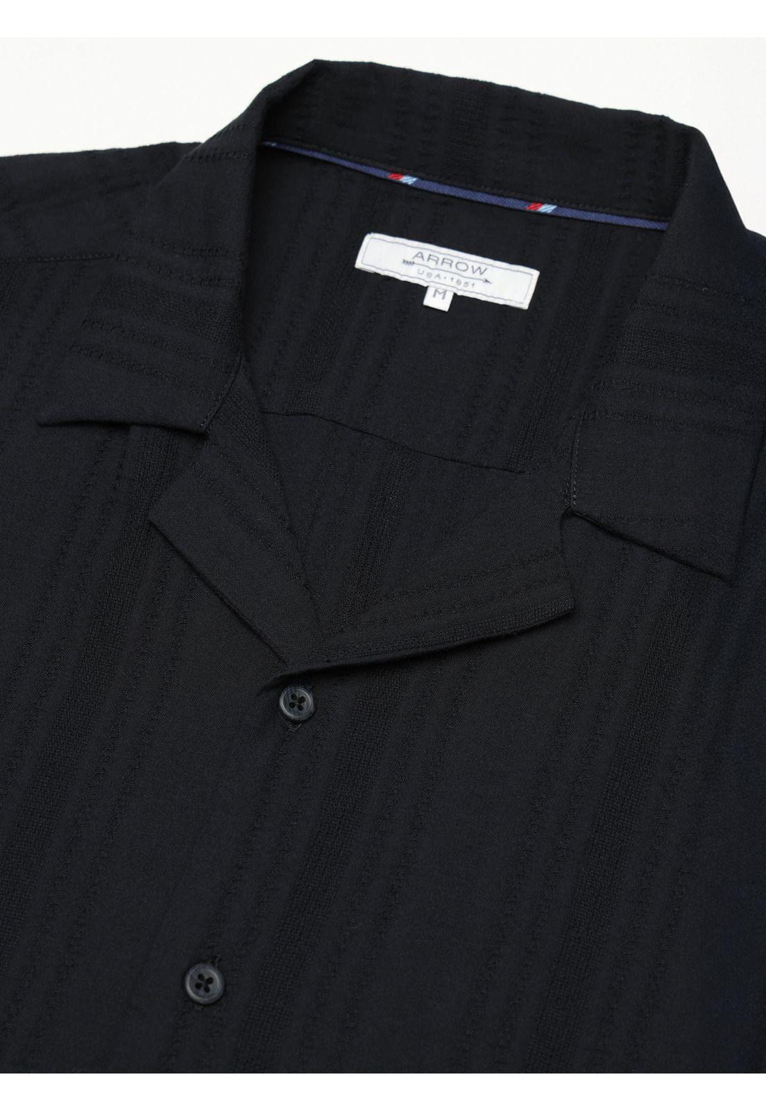 Camisa Texturada Regular Fit Negro Arrow CM34022NE-4