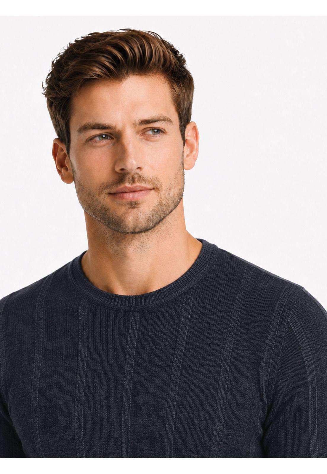 Sweater Stone Wash Regular Fit Azul Marino Arrow SW34089NB-2
