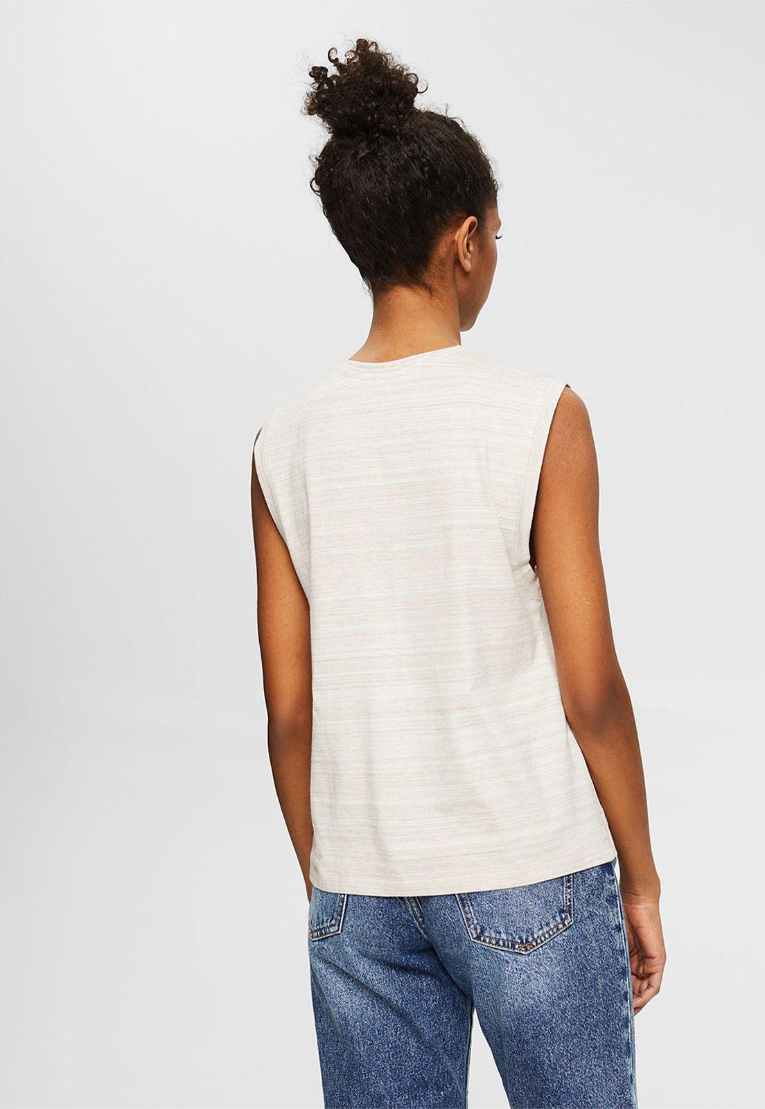 Polera Con Diseño Jaspeado A Rayas Esprit Arena-1