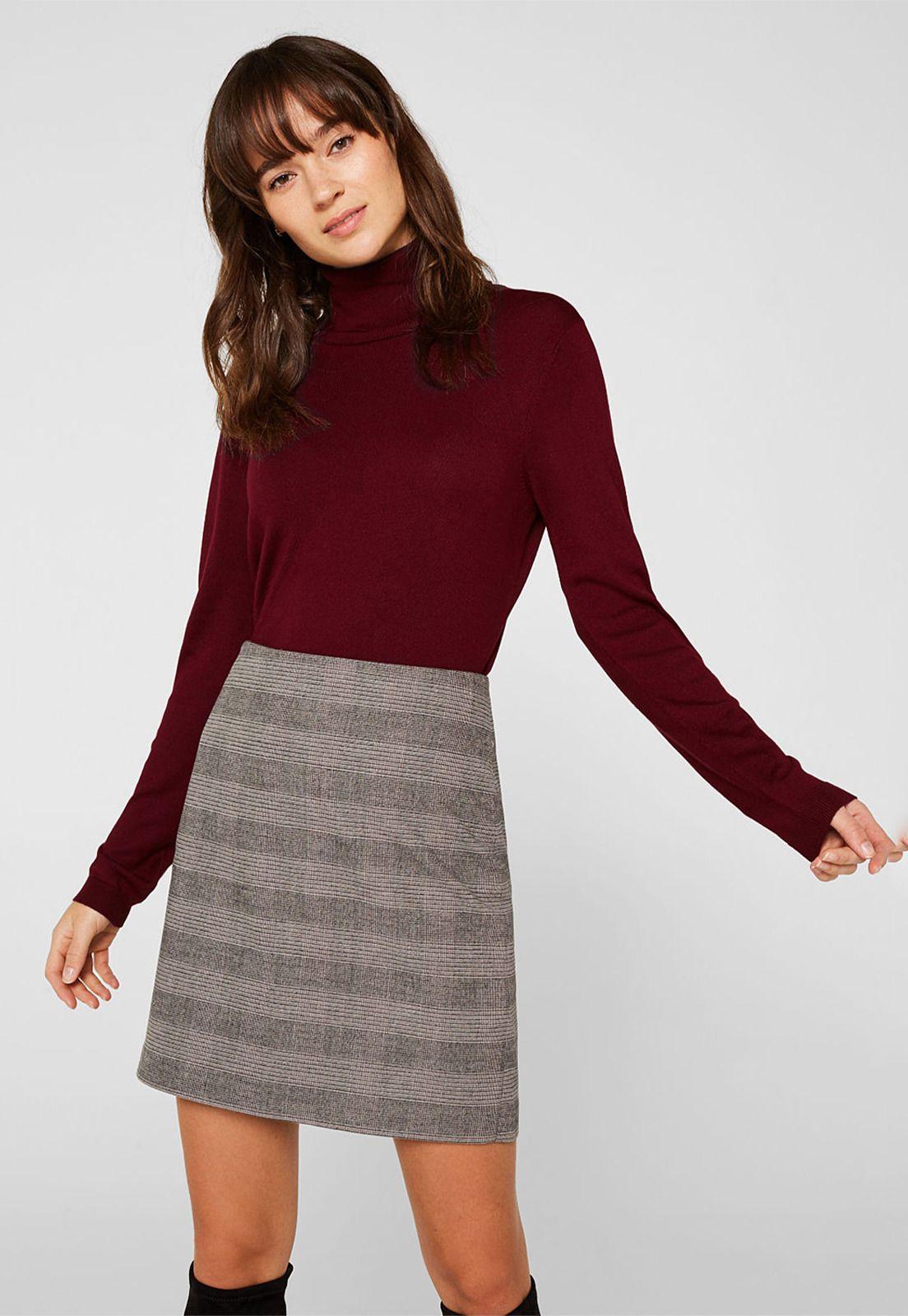 Falda Midi a cuadros Esprit-0