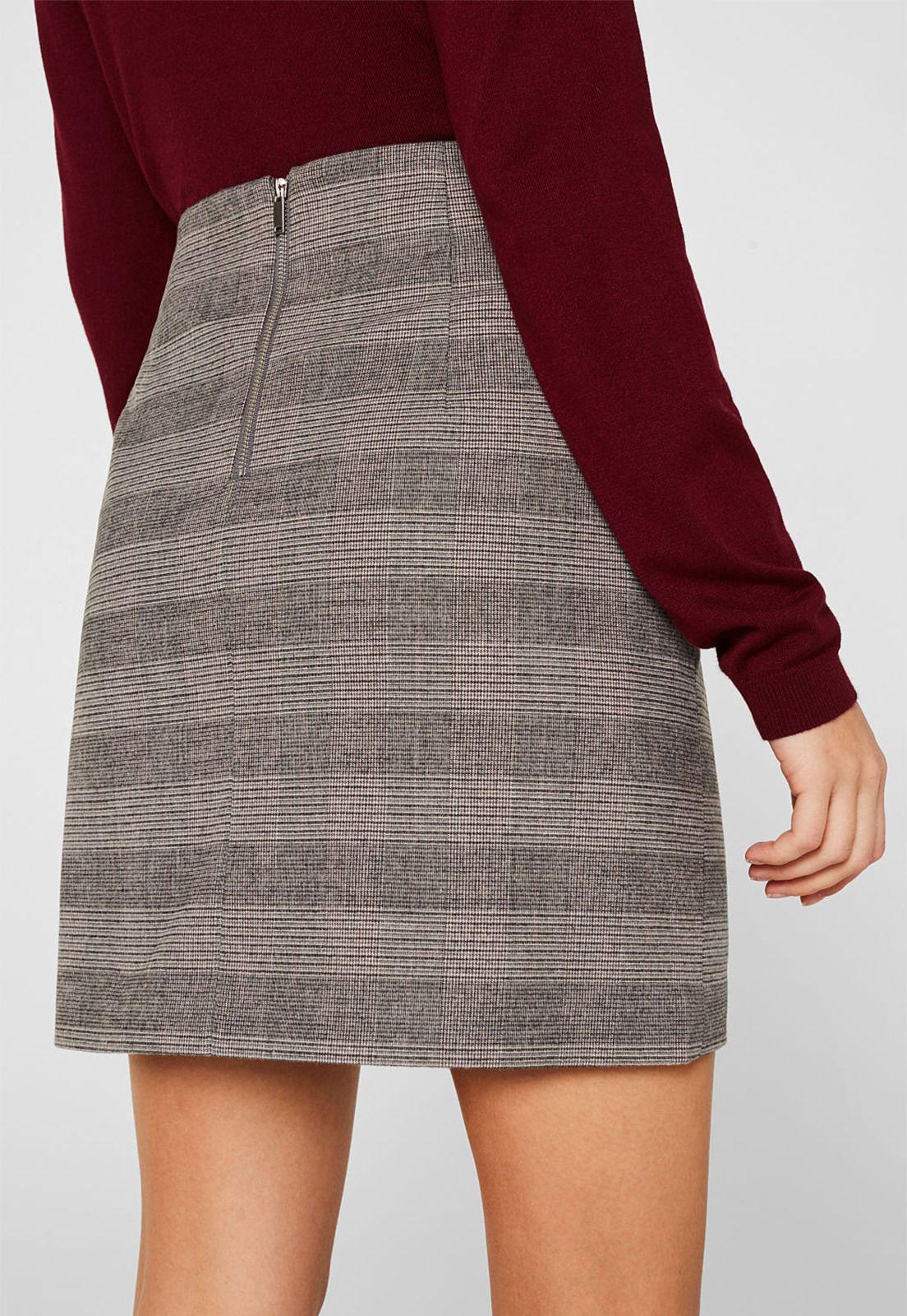 Falda Midi a cuadros Esprit-2