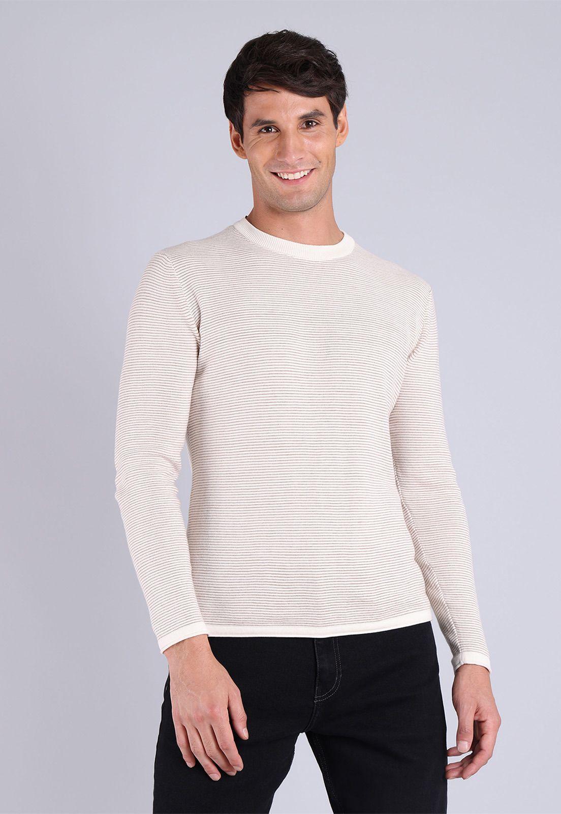 Sweater Cuello Redondo A Rayas Hombre Esprit Azul oscuro-0