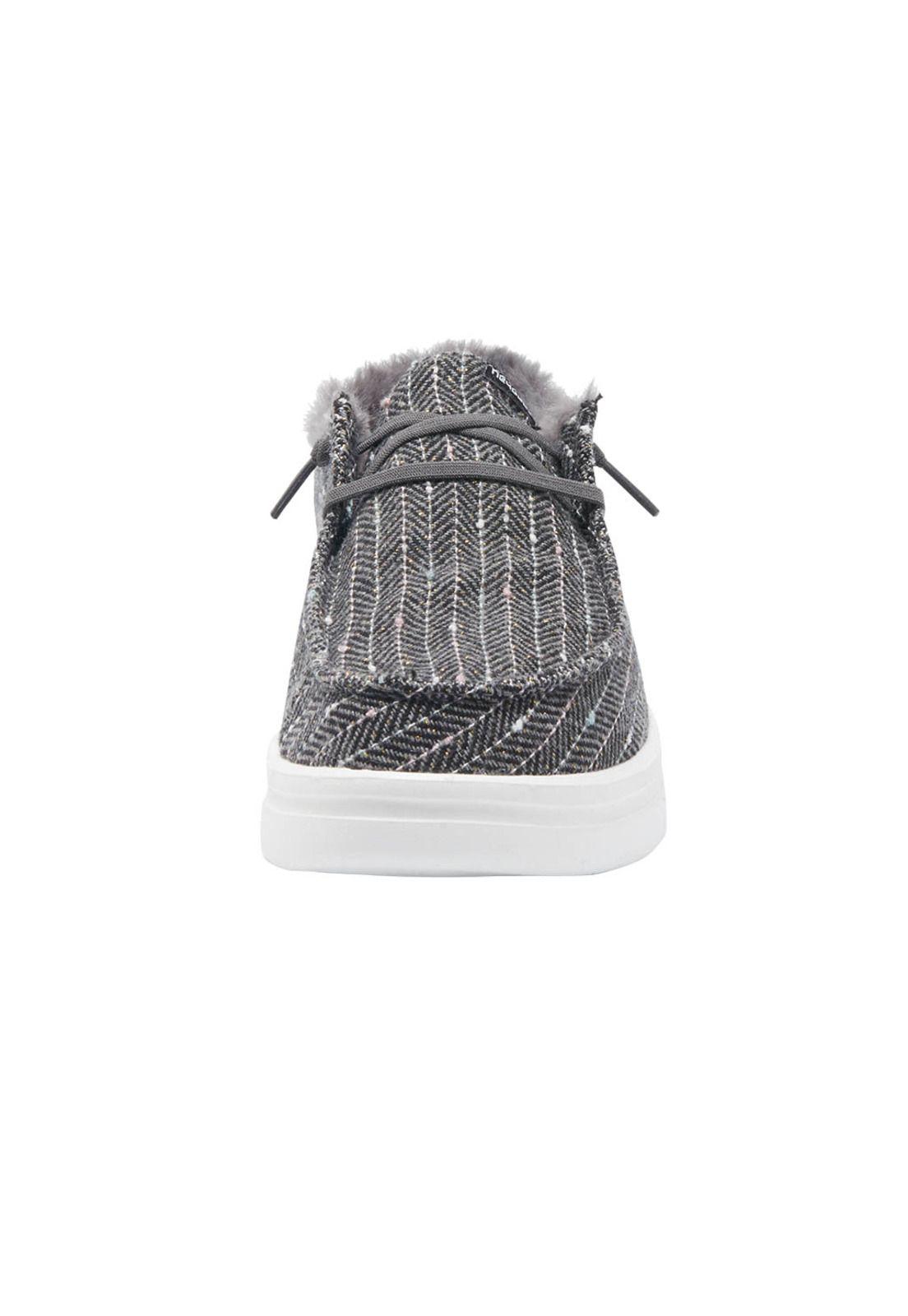 Zapato Wendy Rise Black Herringbone HeyDude-3