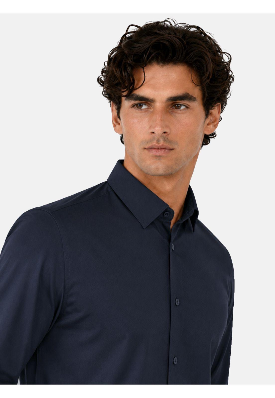 Camisa Spandex Non Iron Regular Fit Azul Marino Arrow CM34055NB-2