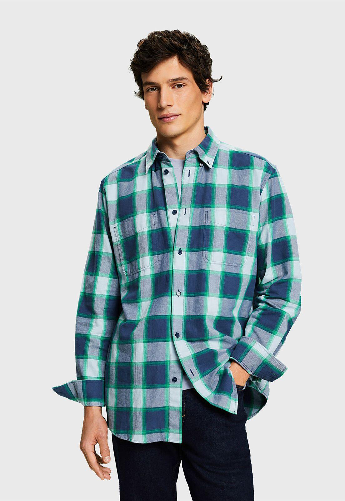 Camisa A Cuadros Manga Larga Hombre Esprit 103EE2F309-0